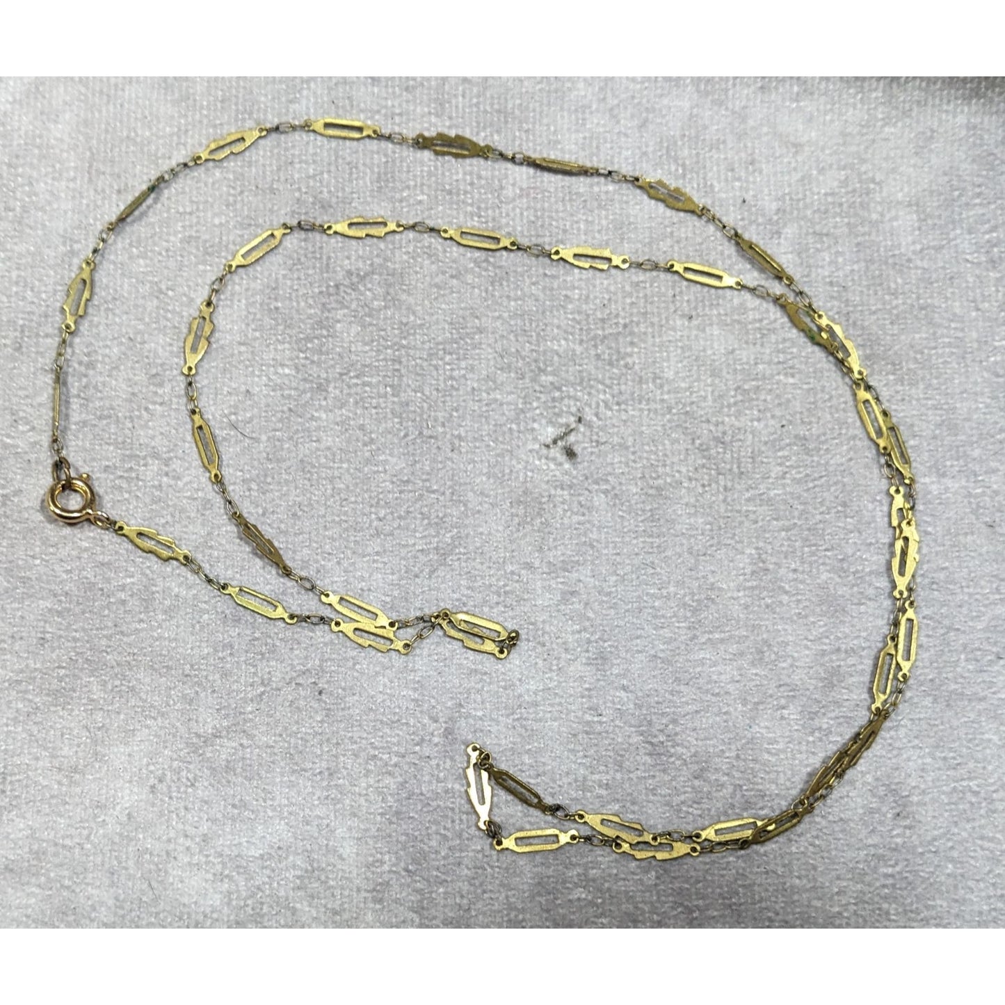 Distressed Unique Gold Tone Chain Link Necklace