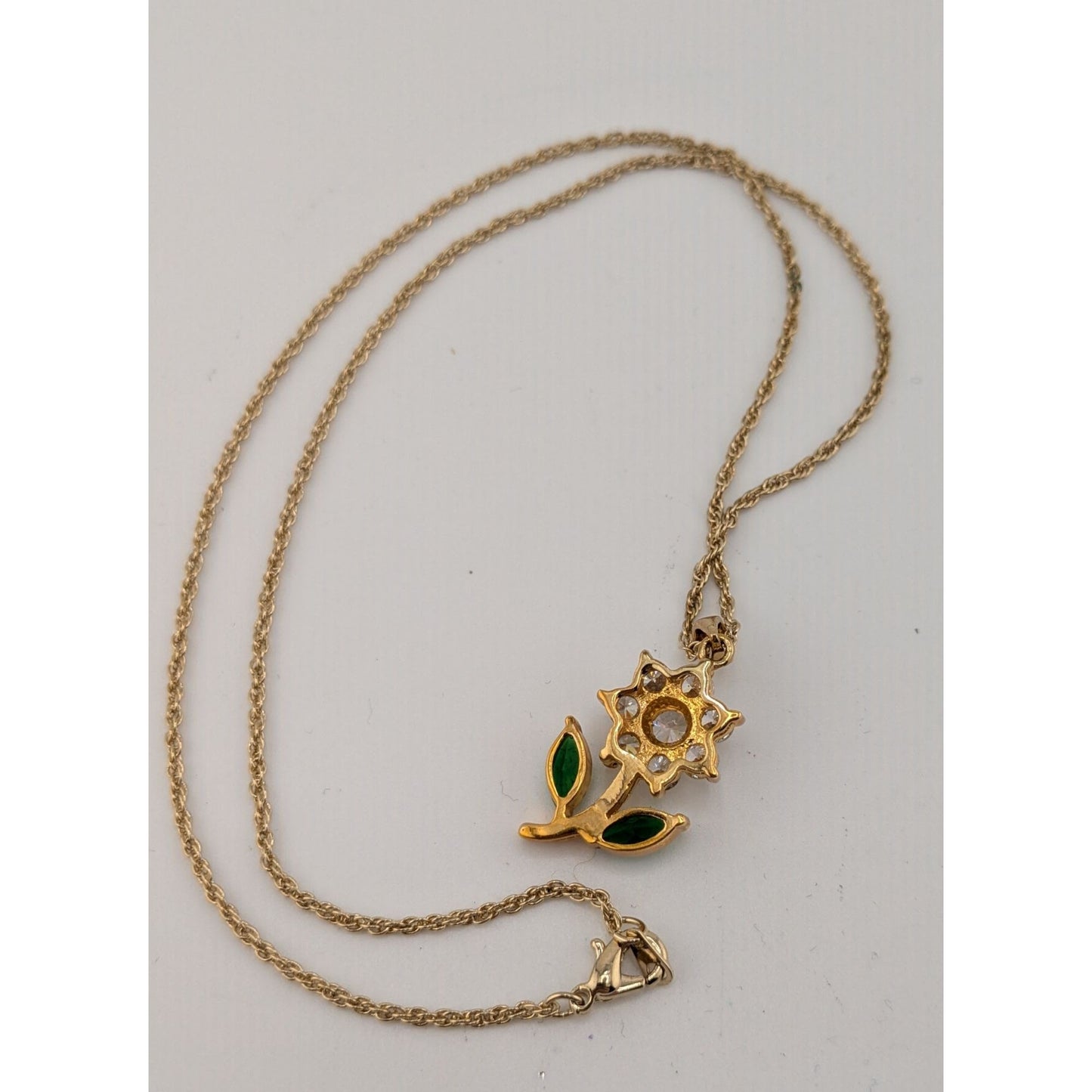 Dainty Fairycore Daisy Rhinestone Flower Pendant Necklace