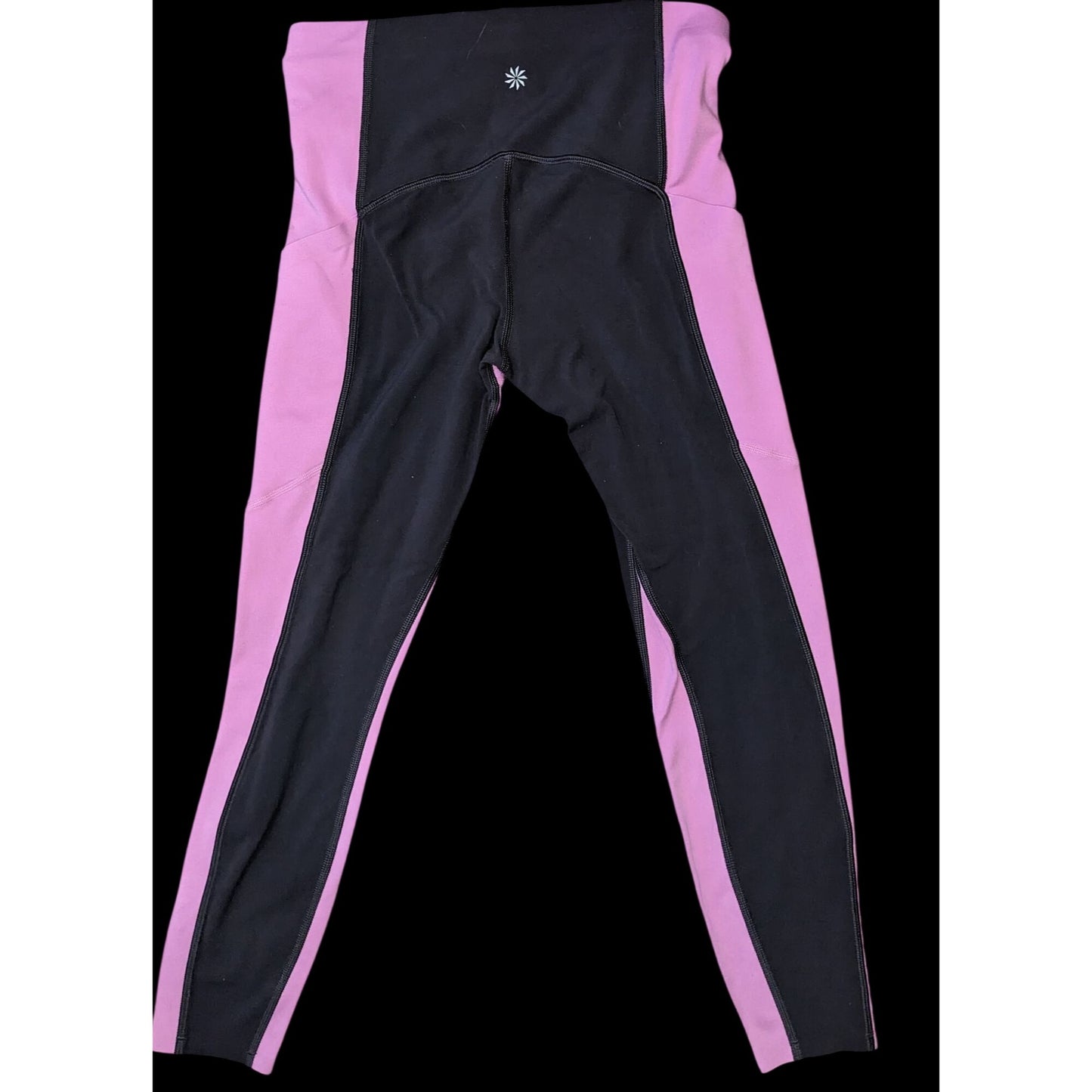 Athleta Pink Gray Leggings Athleisure Yoga Pants Colorblock Activewear Workout Leggings