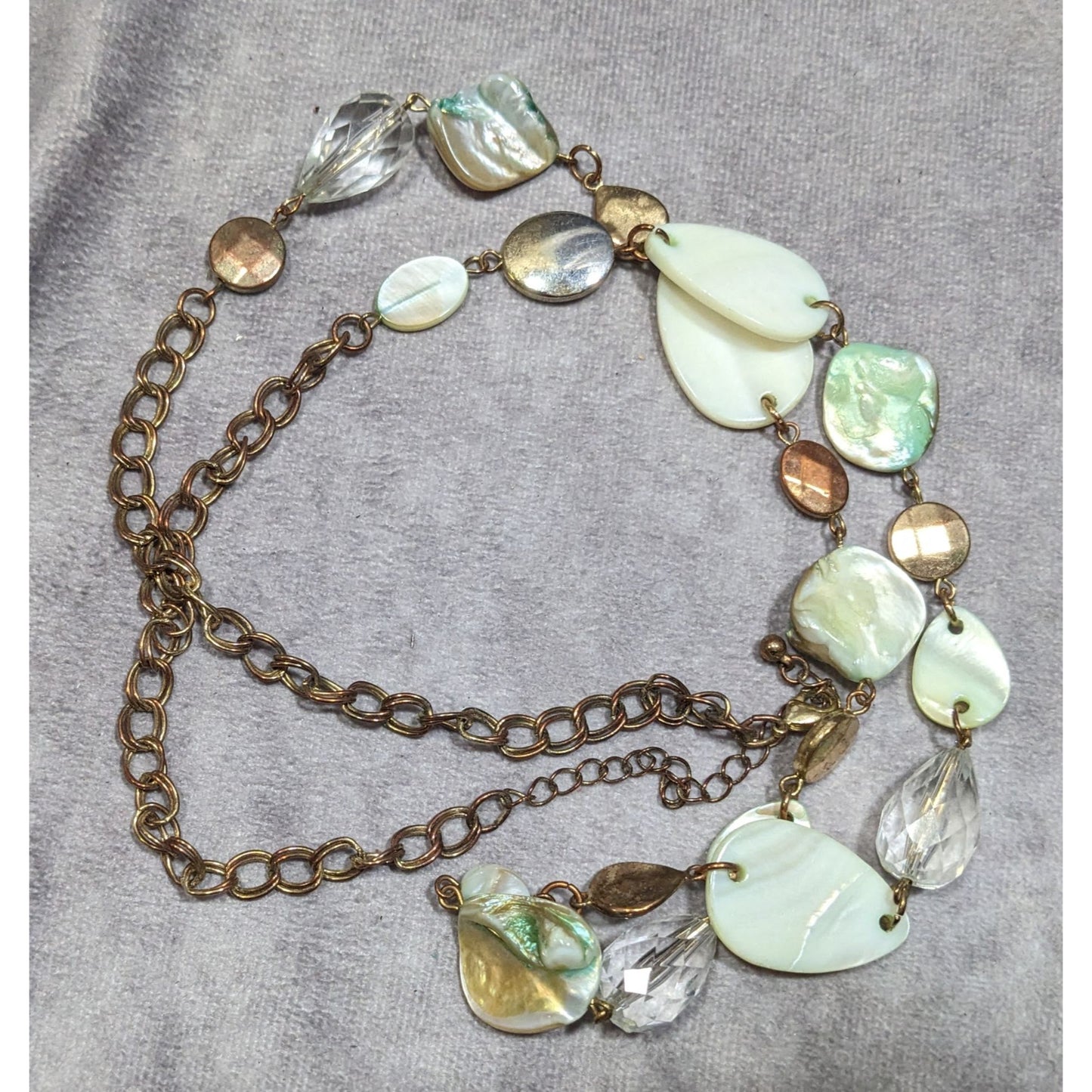 Mermaidcore Shell Glass And Metal Beaded Necklace