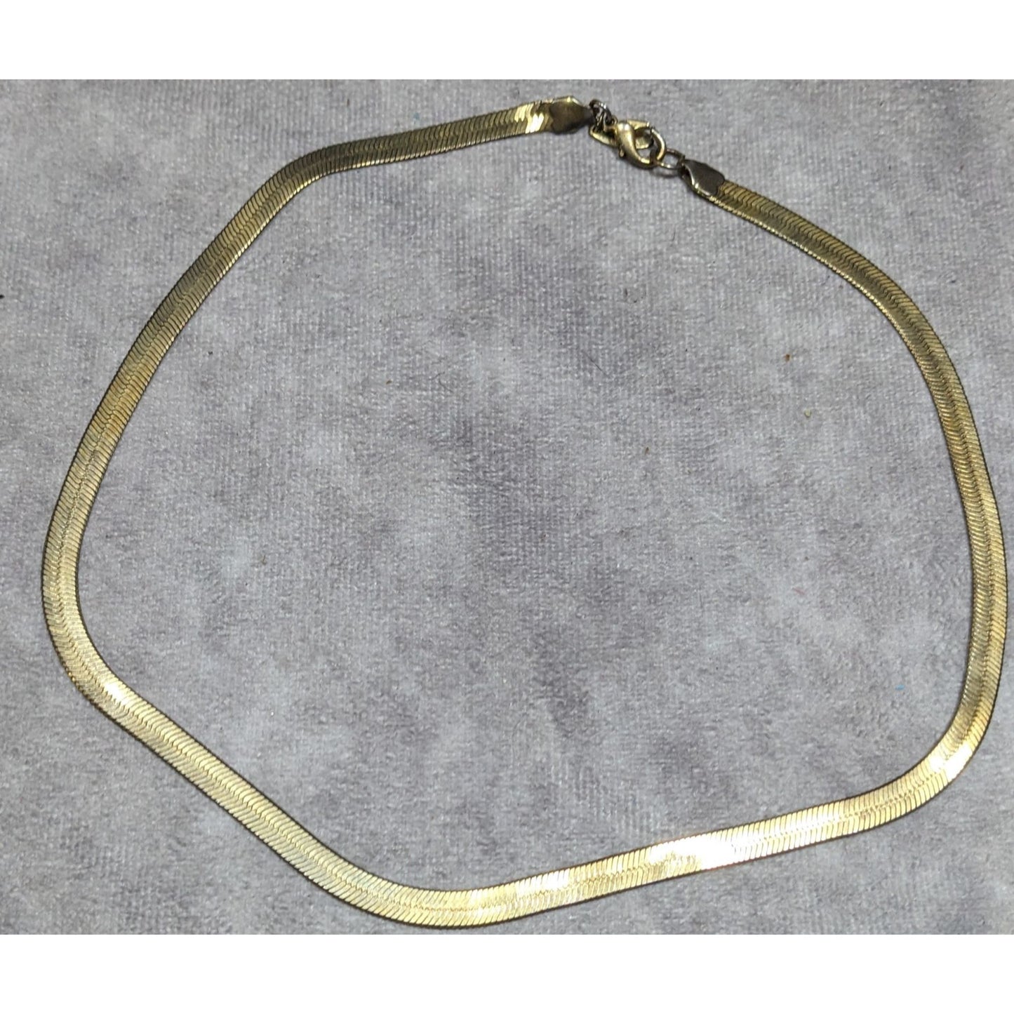 Vintage Compatibles Gold Tone Herringbone Chain Necklace