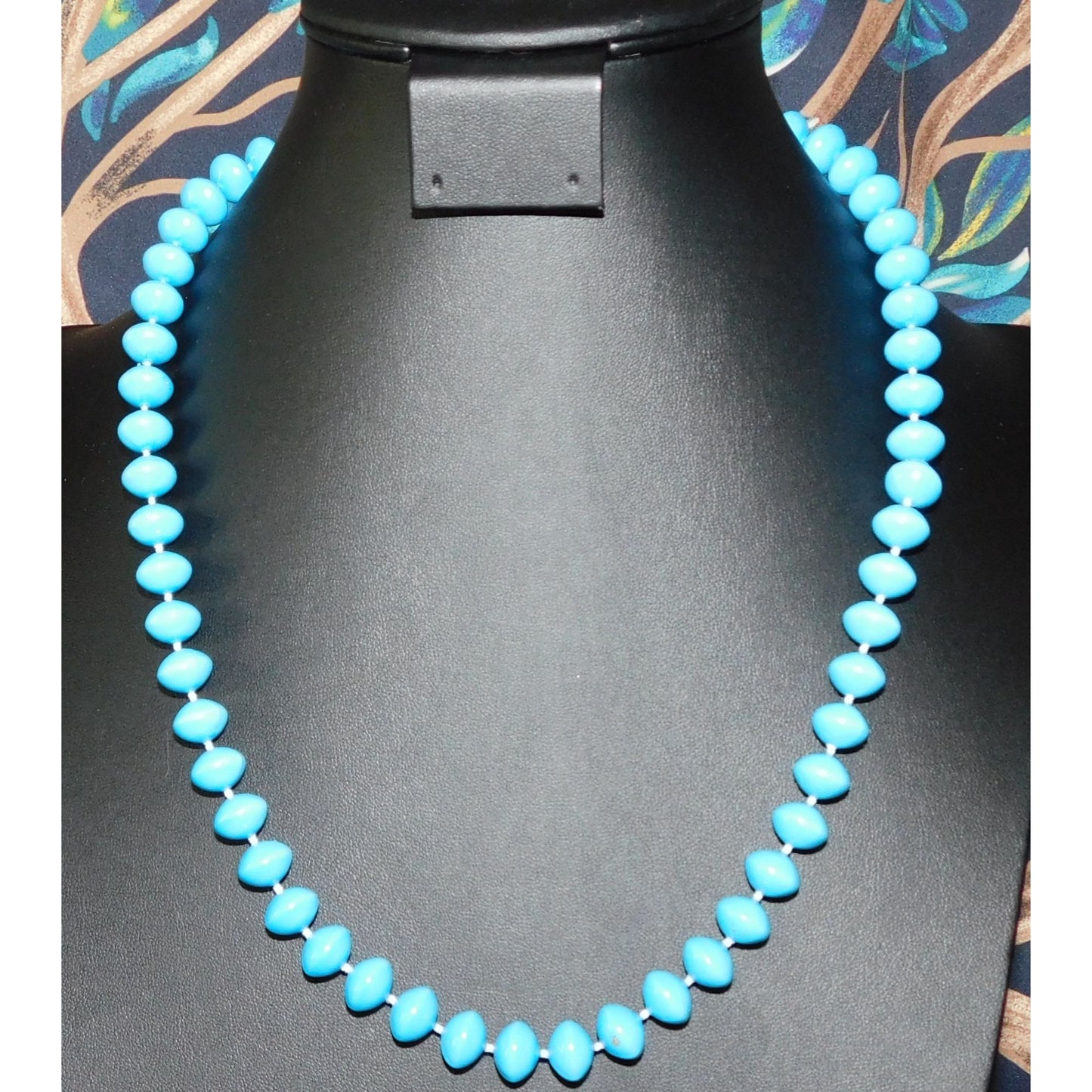 Simple Casual Sky Blue Beaded Necklace
