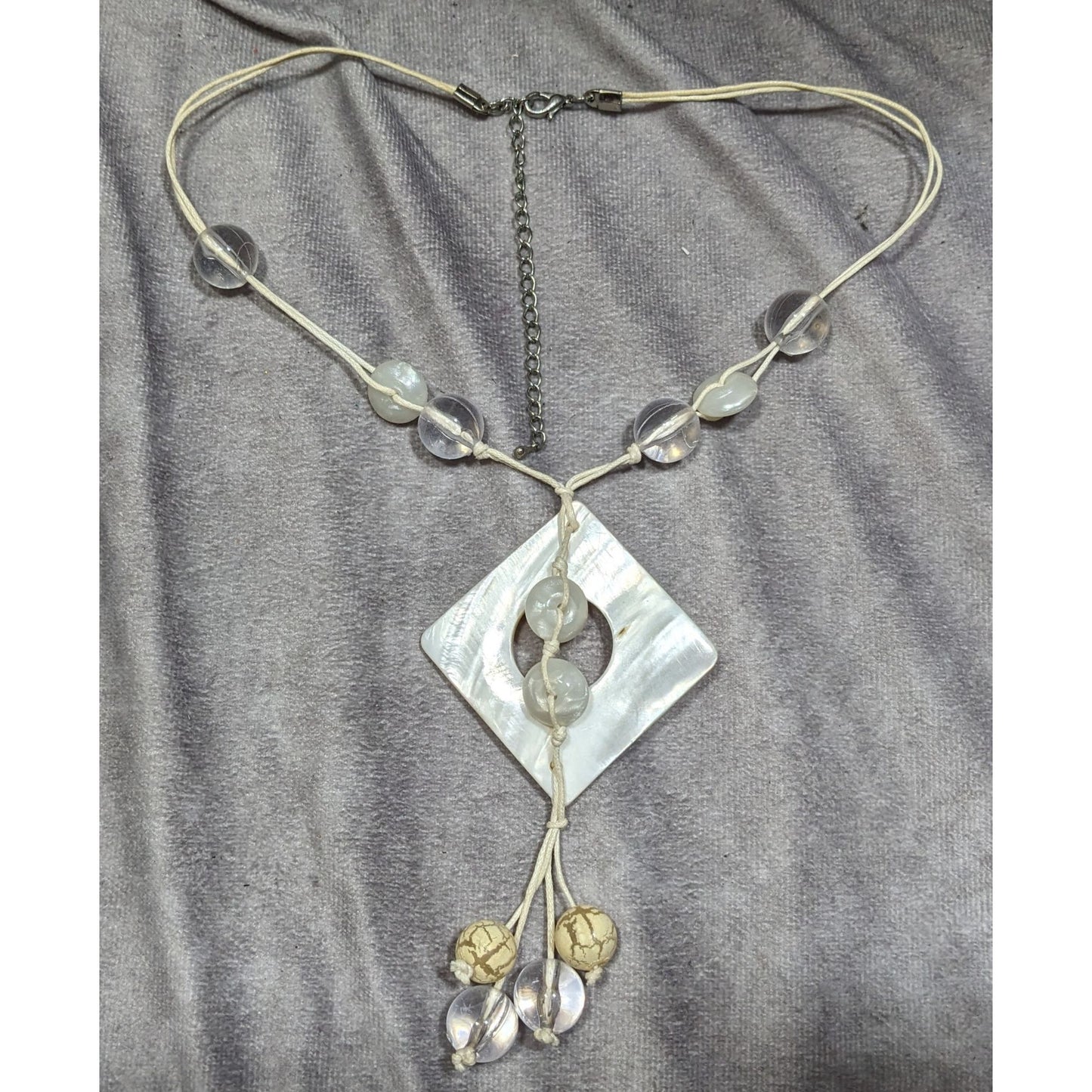 Mermaidcore Handmade Shell & Bead Pendant Necklace With Adjustable Chain