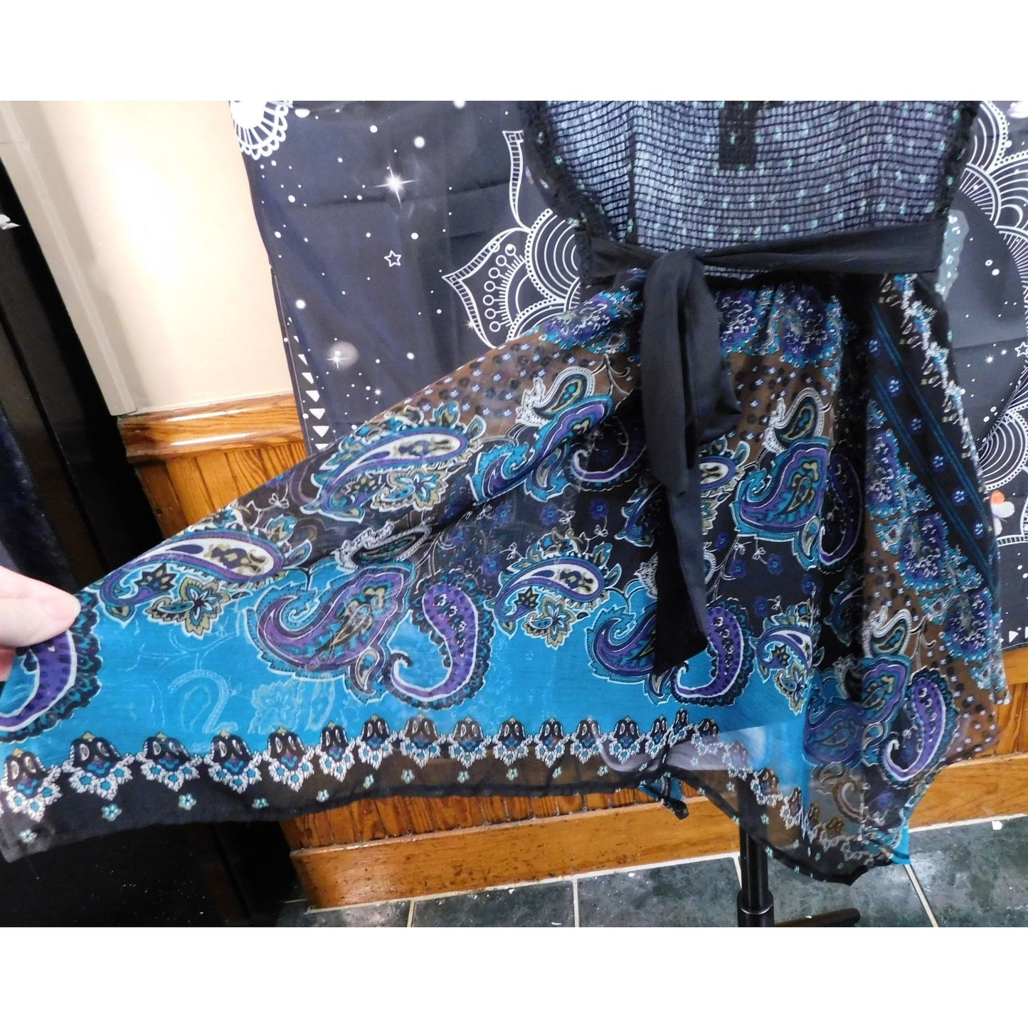 Pinky Vintage Paisley Boho Fairy Handkerchief Hem Top