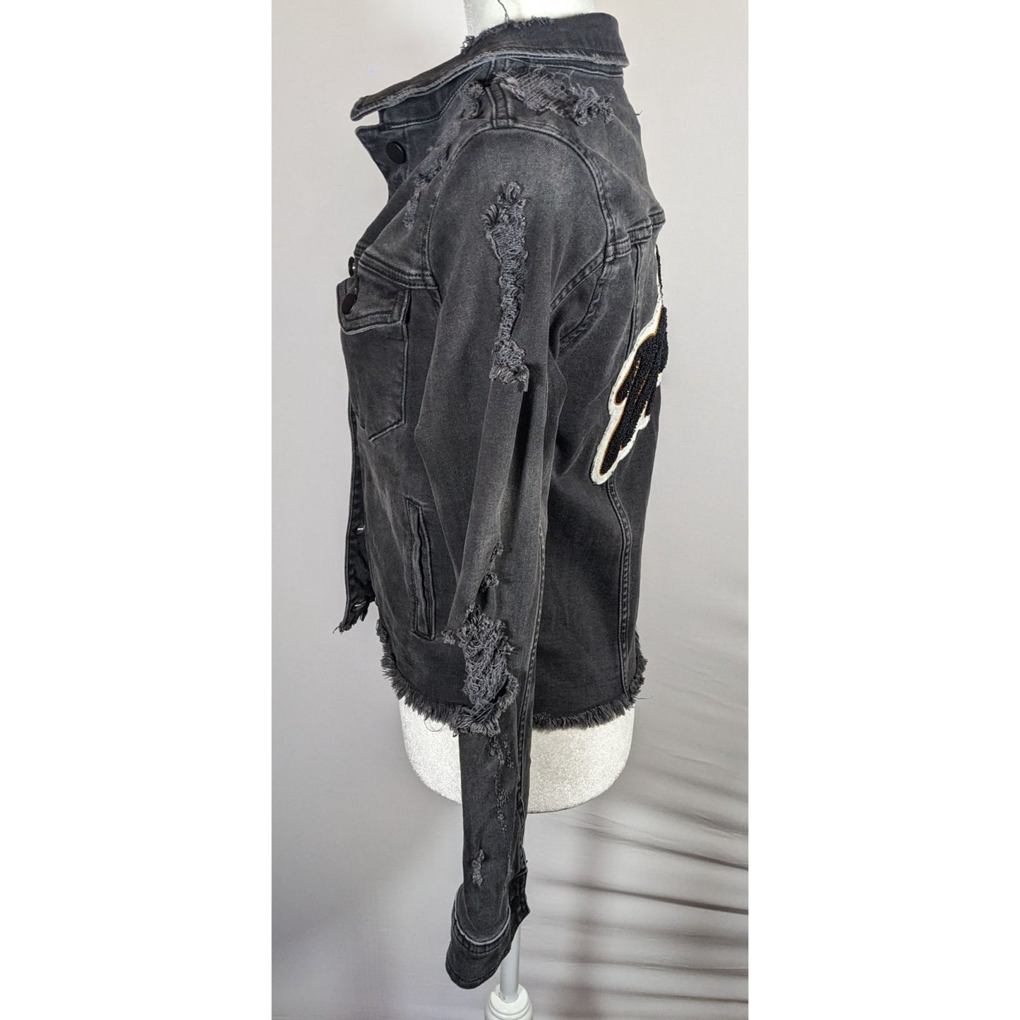 Raiine Black Distressed Denim Malibu Jacket