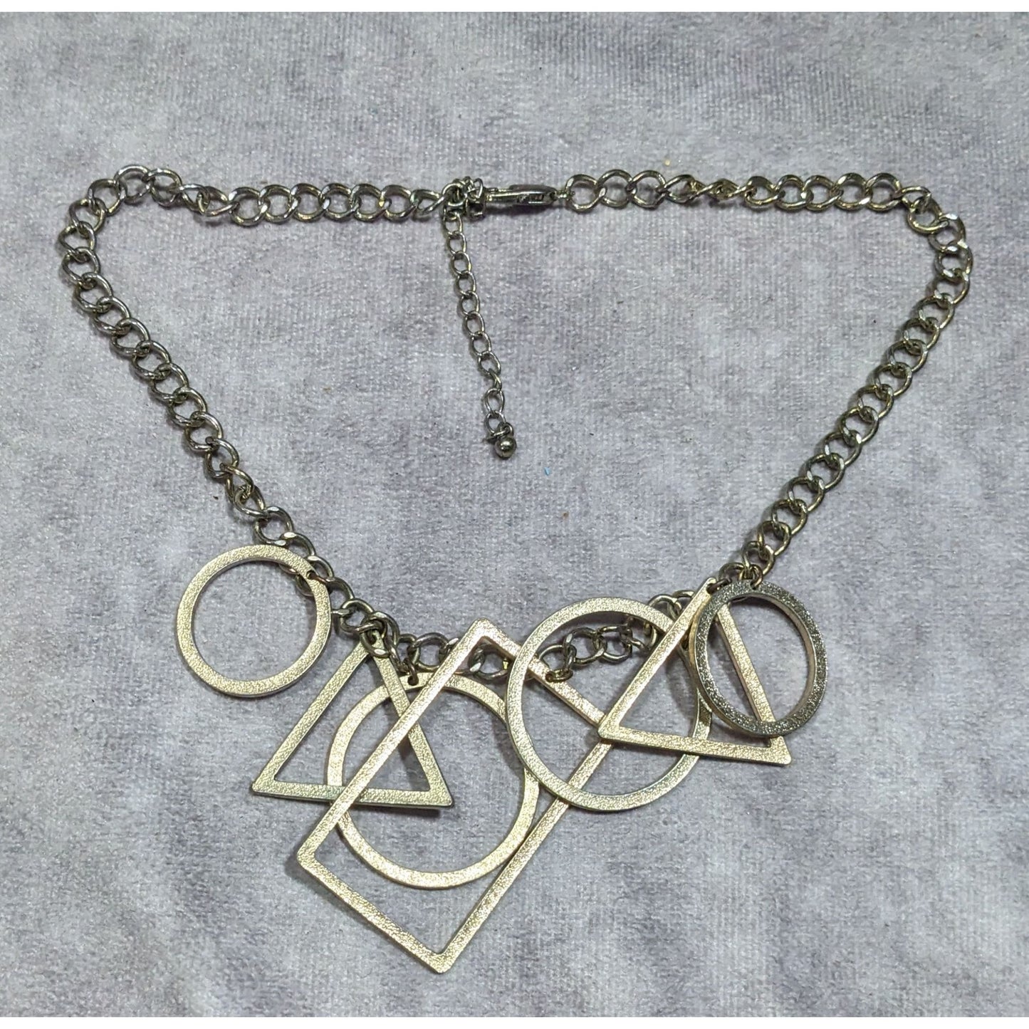 Funky Open Geometric Shape Charm Necklace