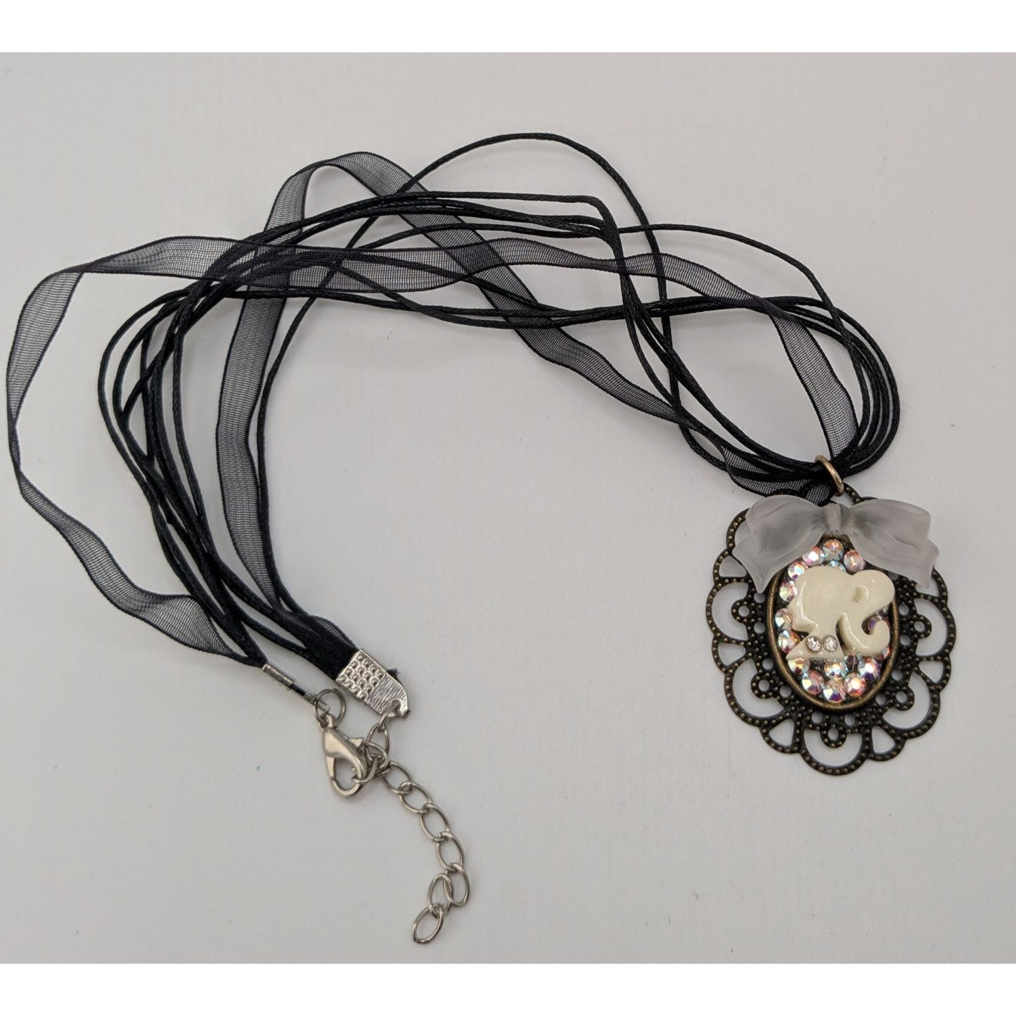 Vintage-Style Coquette Necklace With Doll-Inspired Cameo Pendant Victorian Gothic