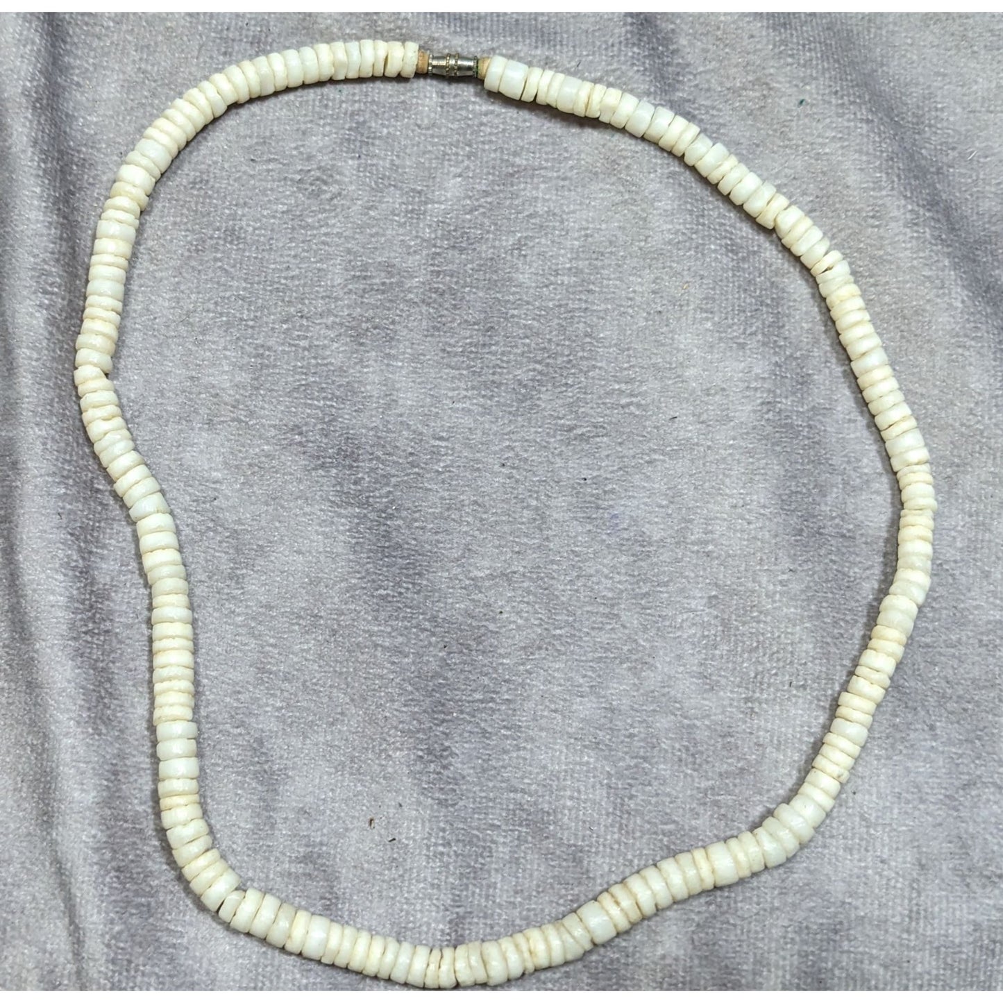 Vintage Beachy White Shell Beaded Heishi Necklace