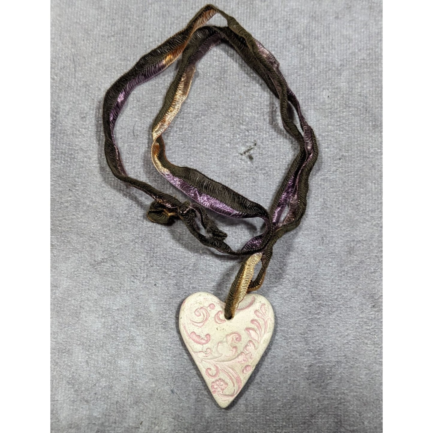 Handmade Coquette Victorian Themed Pink Heart Necklace