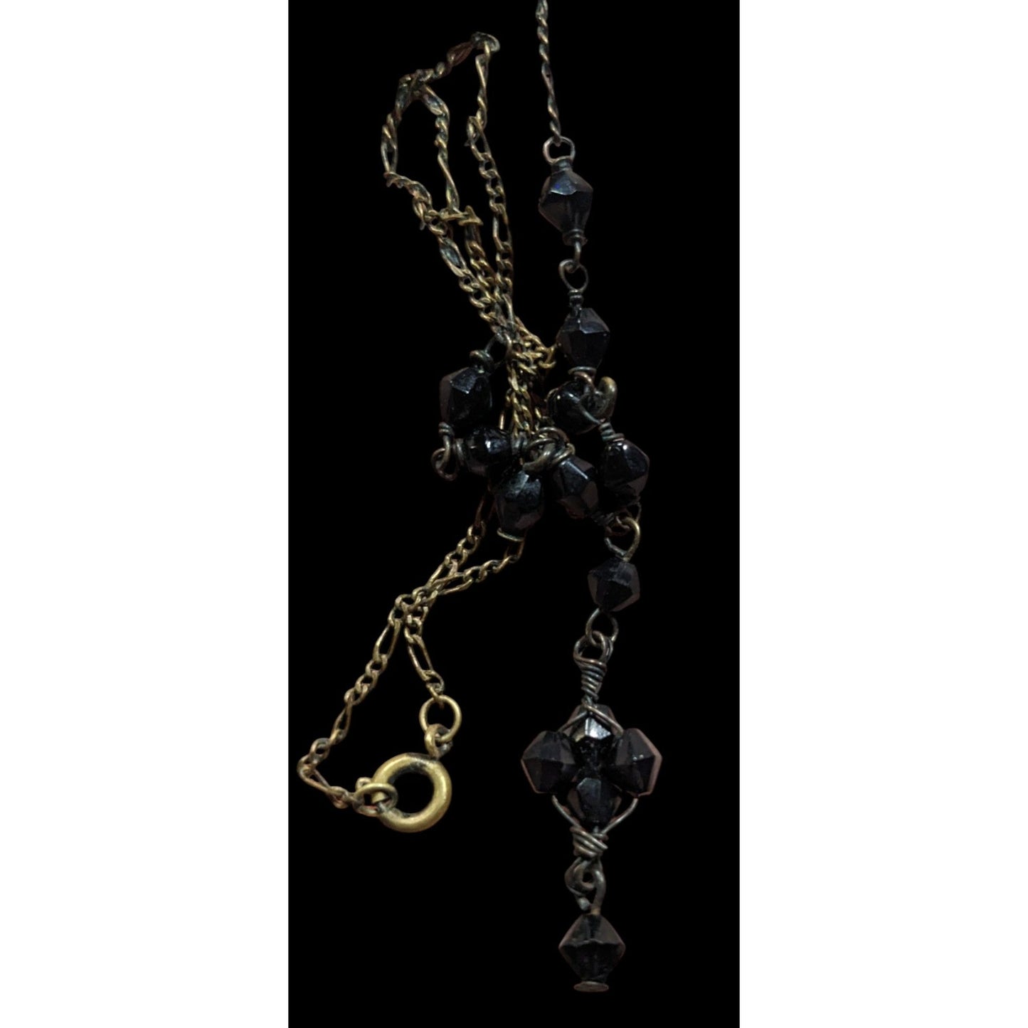 Minimalist Romantic Gothic Beaded Drop Necklace