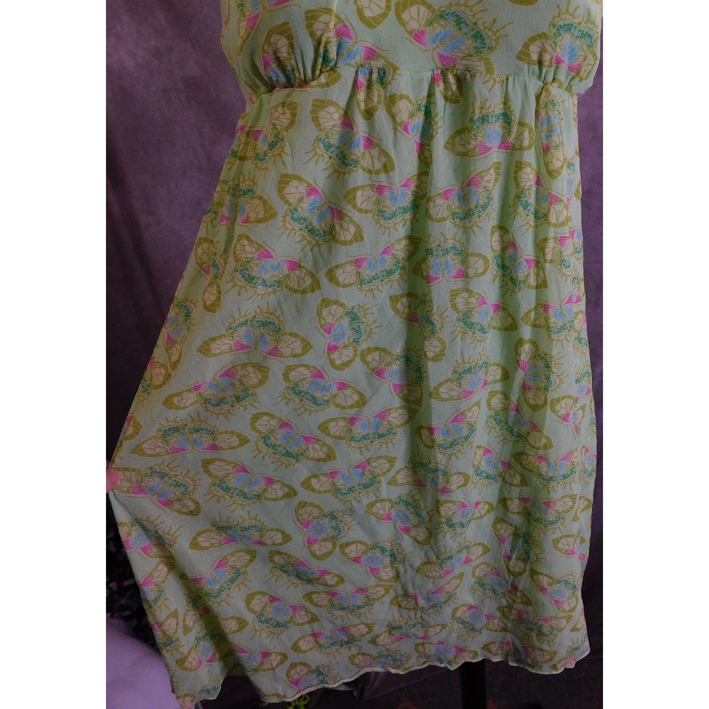 Y2K Cosabella Green Butterfly Babydoll Top