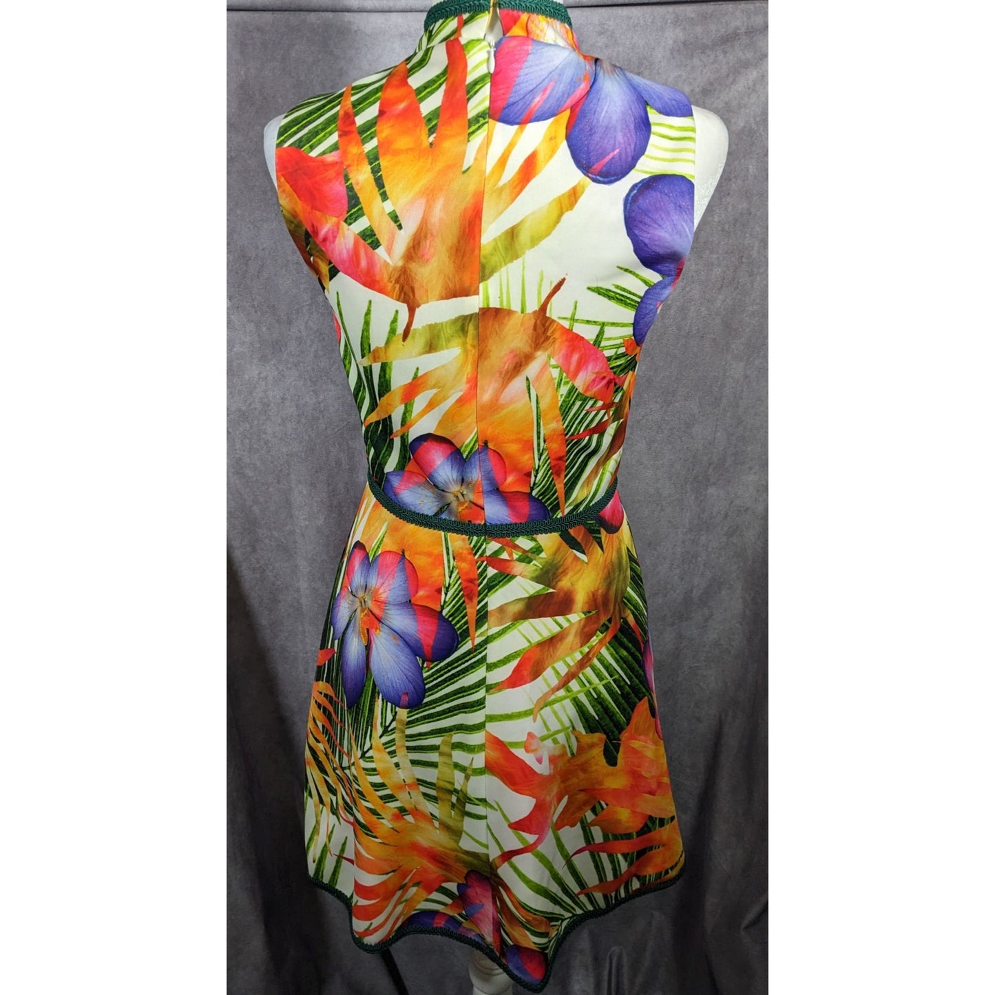 Raul Penaranda Tropical Neo Print Stretch Italian Scuba Mini Dress Size XS