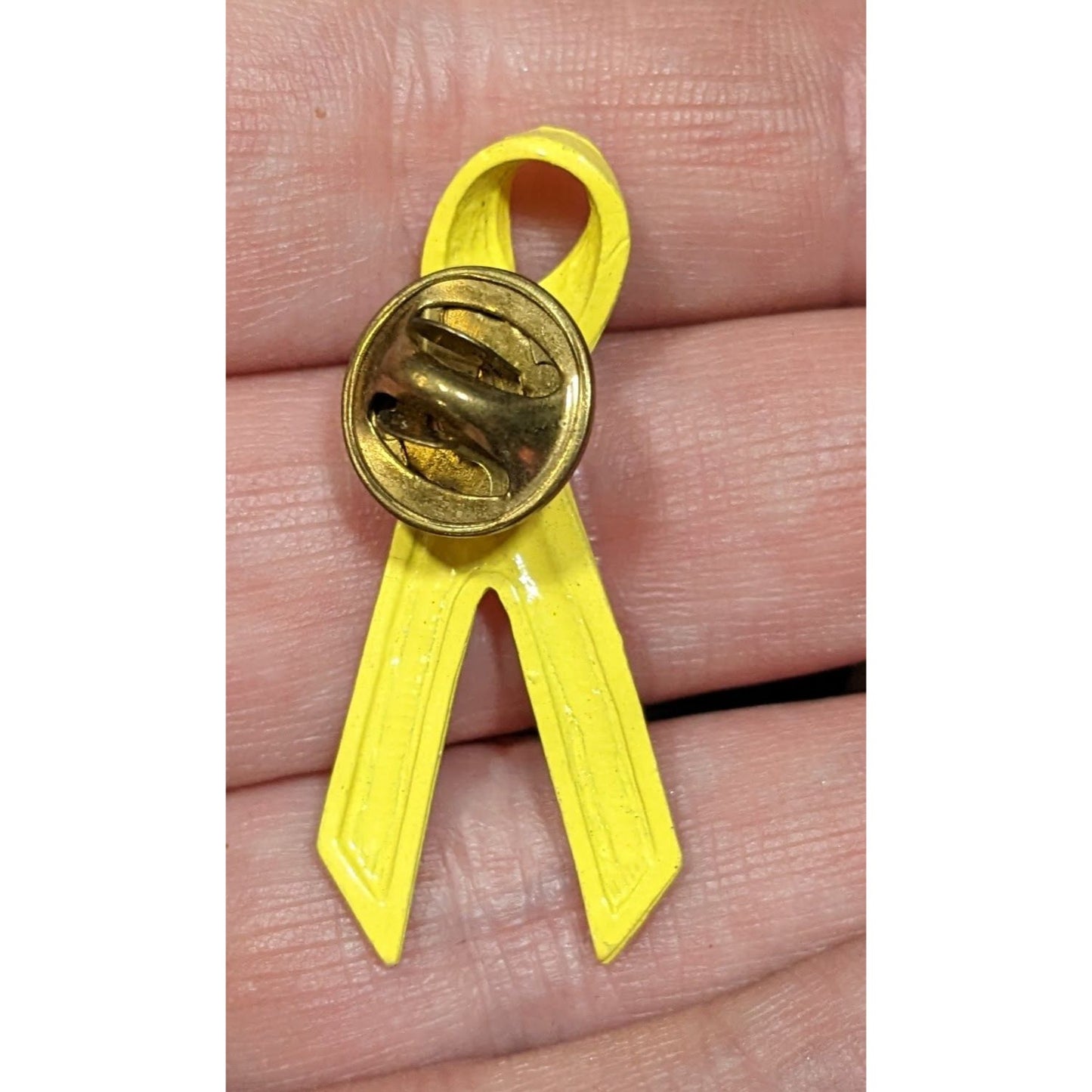Yellow Ribbon Enamel Over Metal Lapel Pin