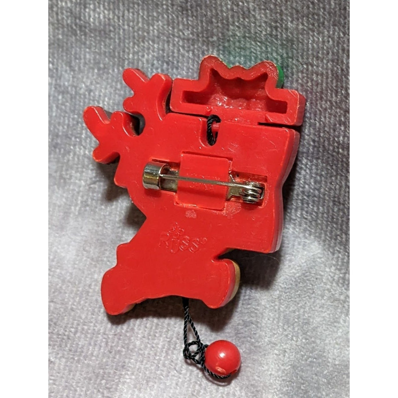 Vintage Russ Pop Up Santa Reindeer Brooch