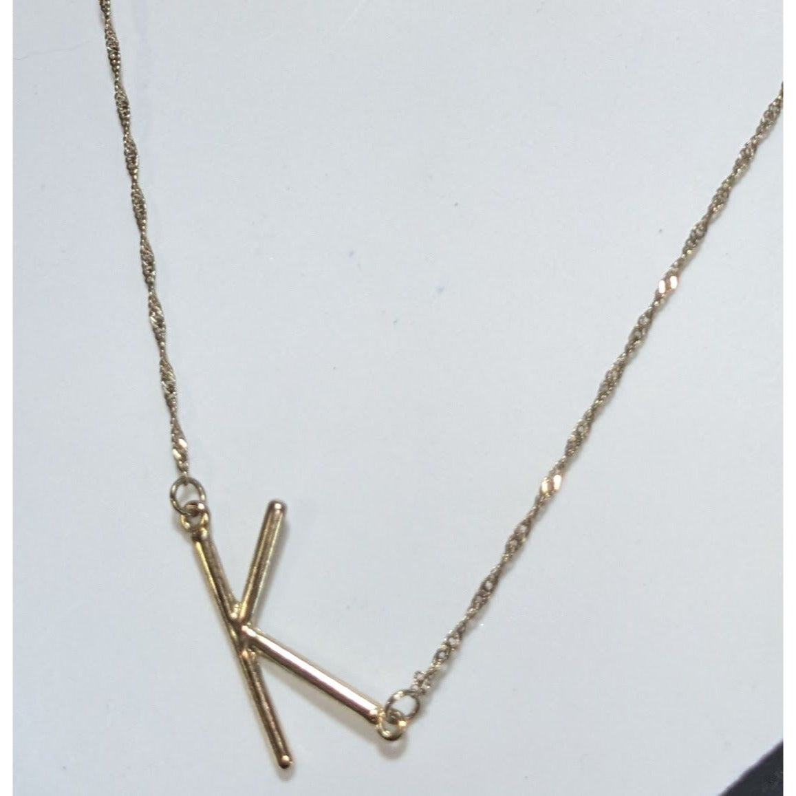 Silver Initial K Necklace Minimalist Letter Pendant Dainty Monogram Jewelry