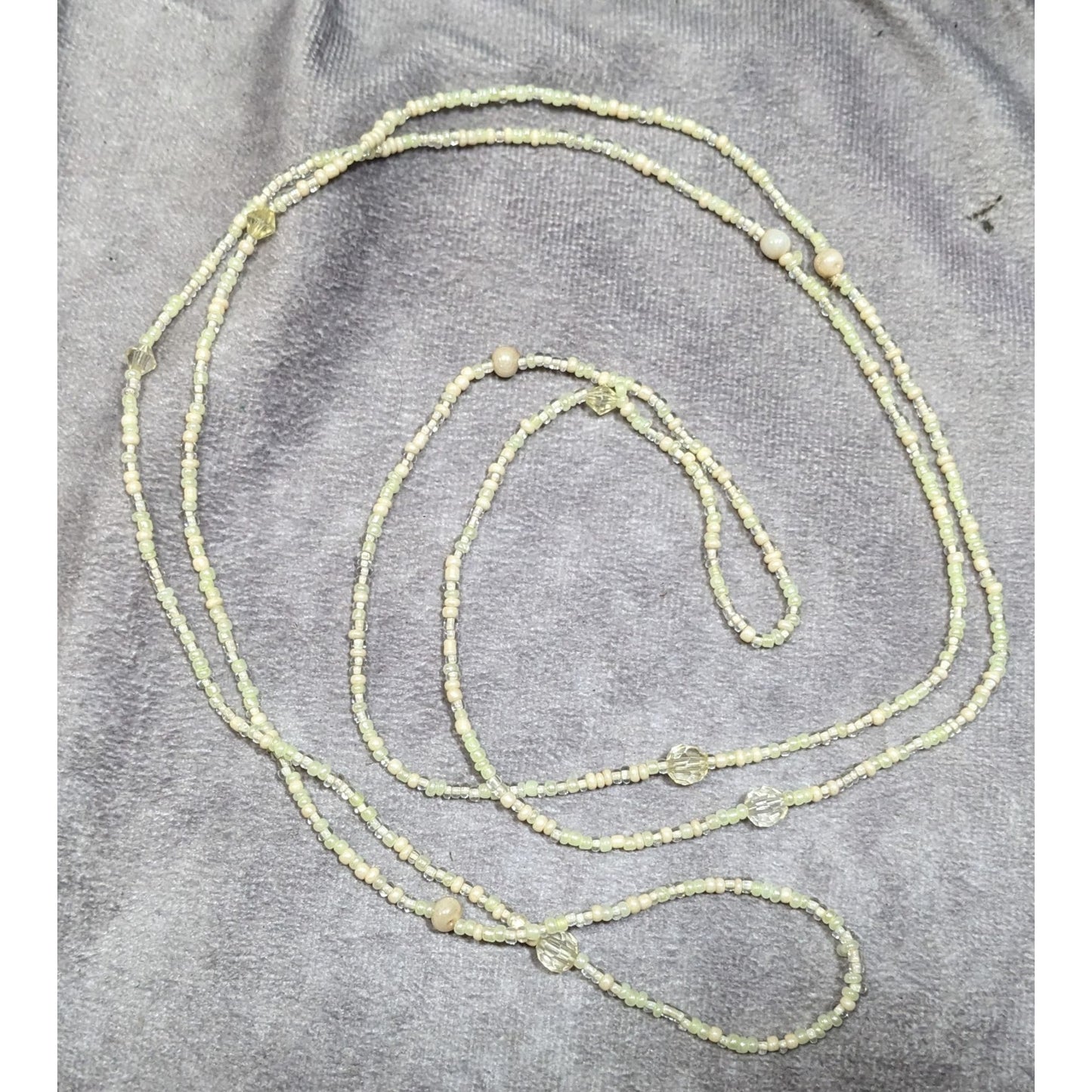 Simple Casual Cream Glass Beaded Necklace