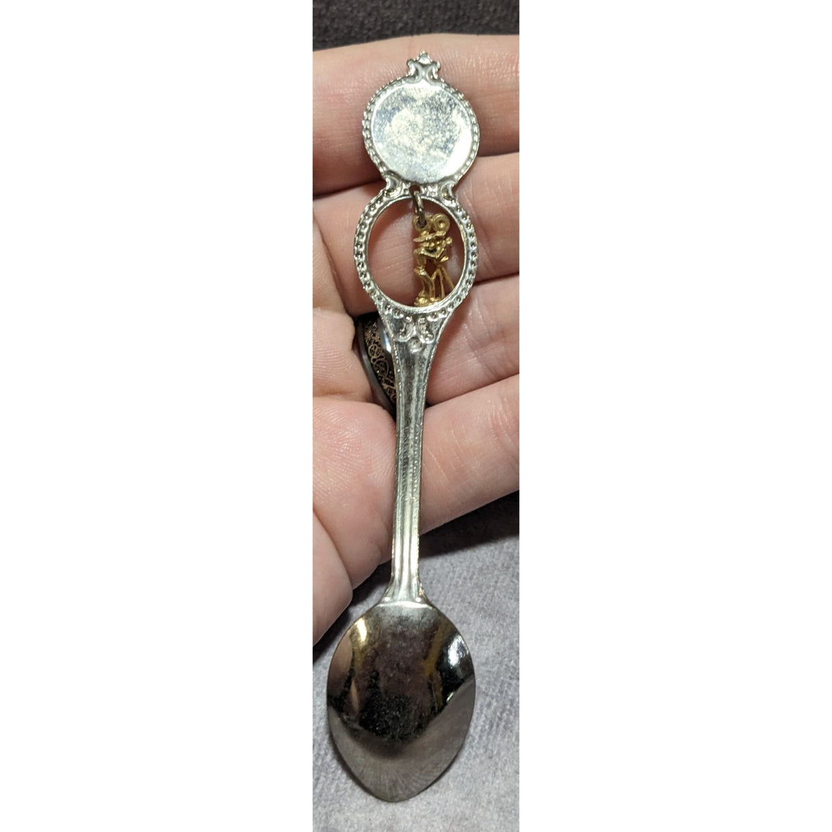 Vintage Travel Metal Silver Tone Universal Studios Florida Charm Spoon 4 1/2 in