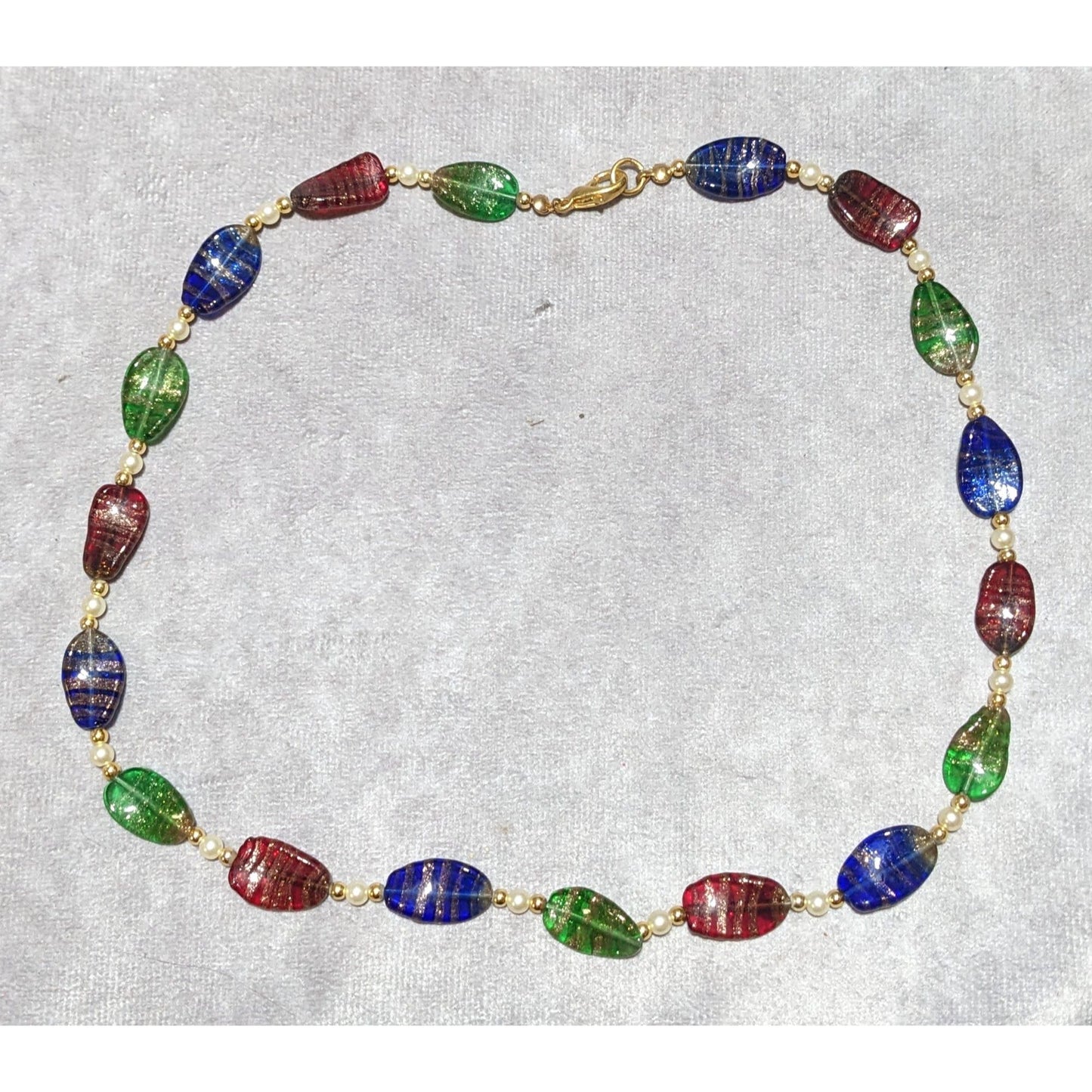 Rainbow Glitter Glass Necklace