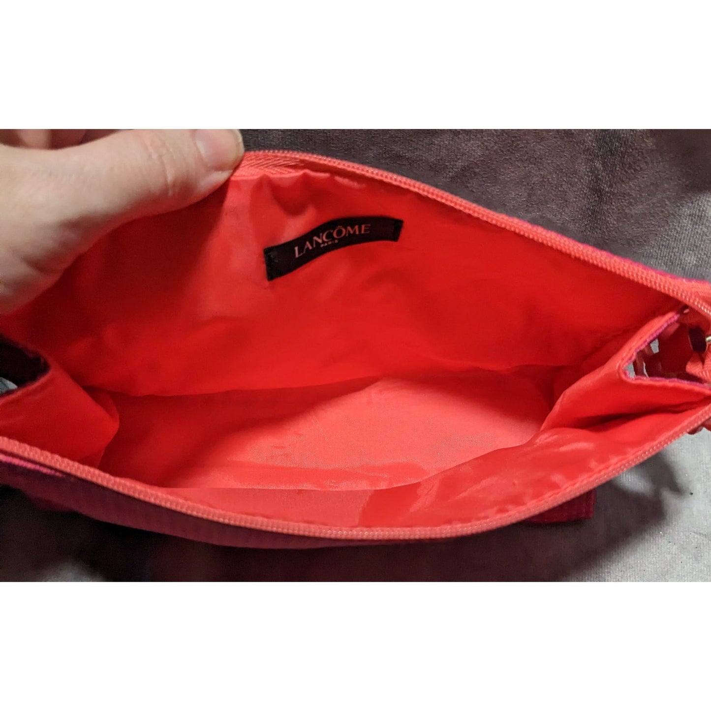 Lancome Paris Pink Floral Cosmetic Bag