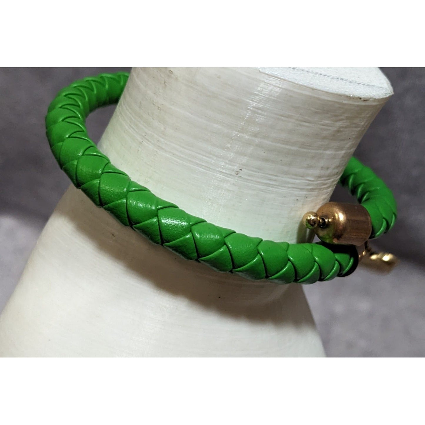 Alex And Ani Vintage Sixty Six Green Leather Bracelet