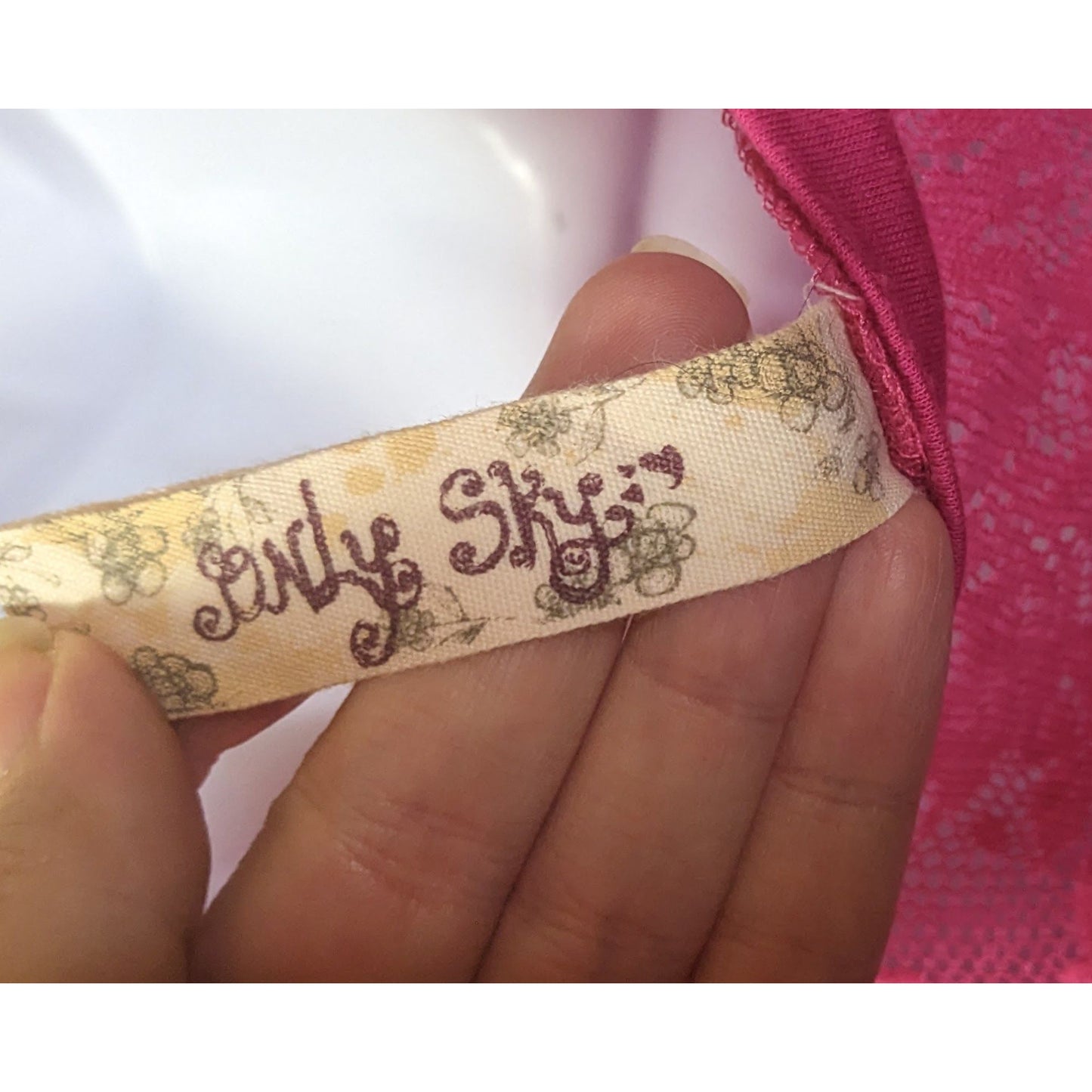 Only Sky Striped Lace Back Sequin Top