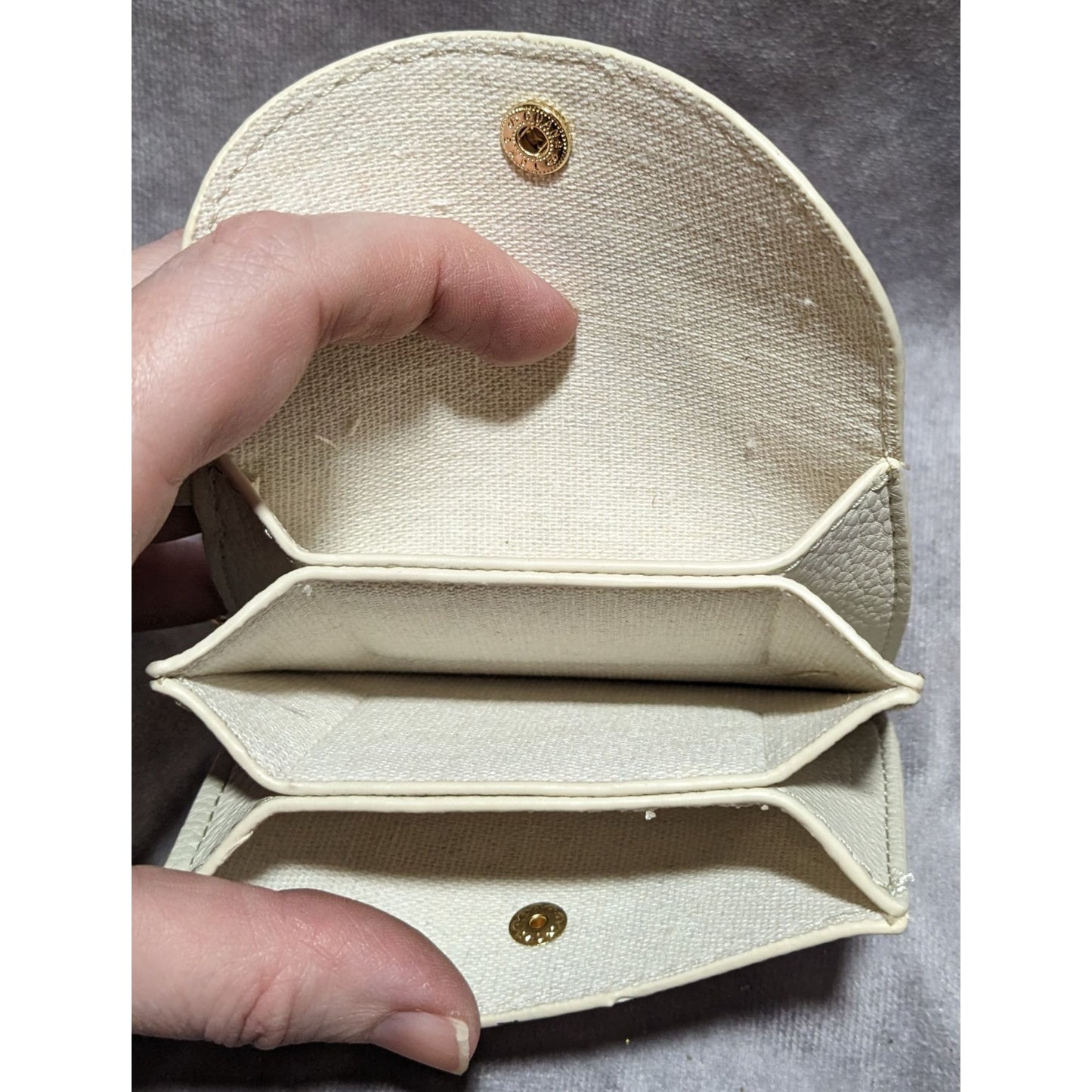 Mini White Pebbled Leather Wallet