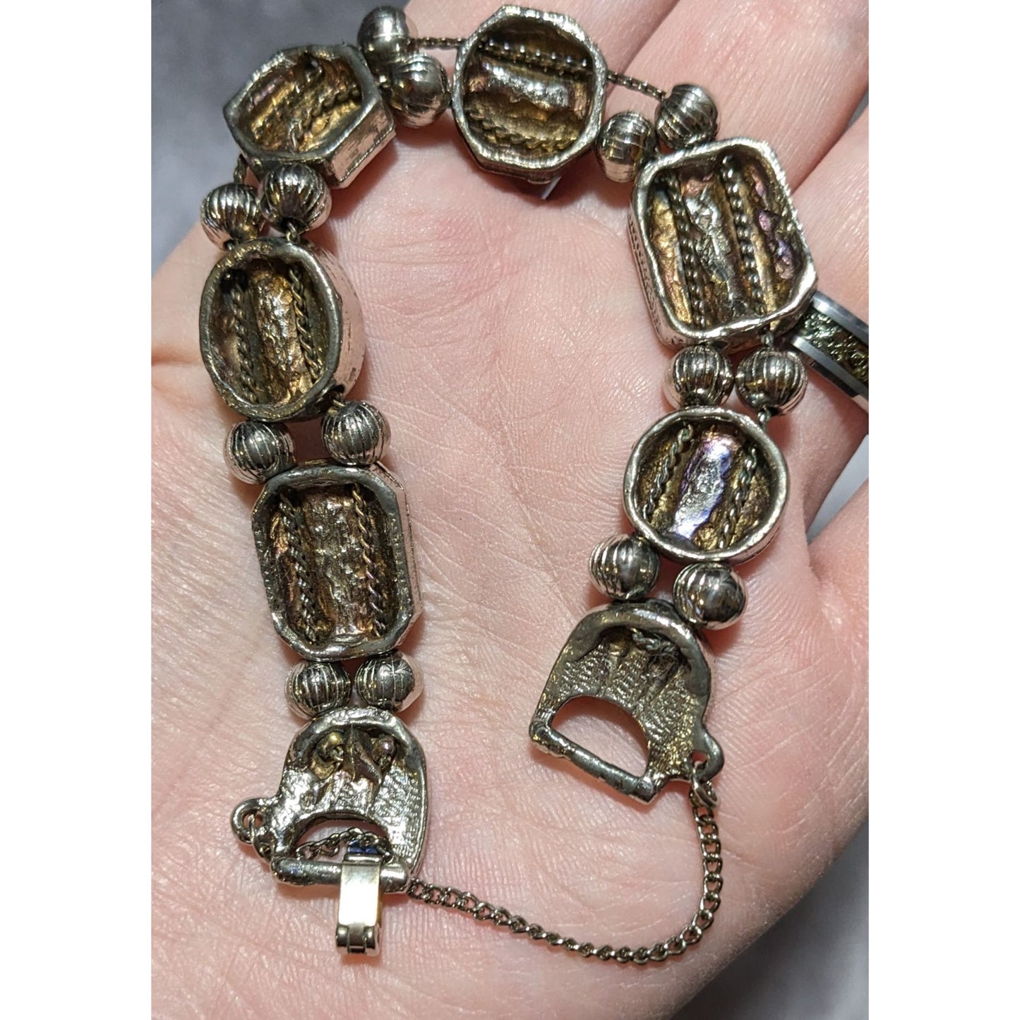 Vintage Victorian Style Slide Charm Bracelet