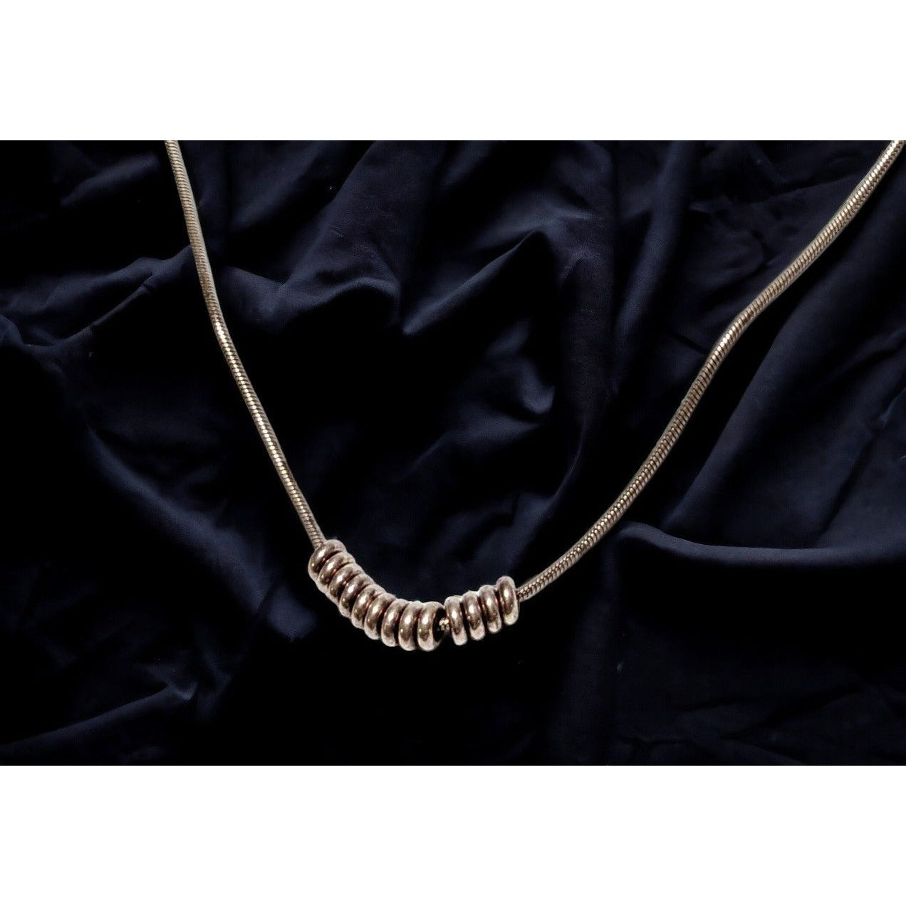 Sterling Silver Minimalist Beaded Necklace