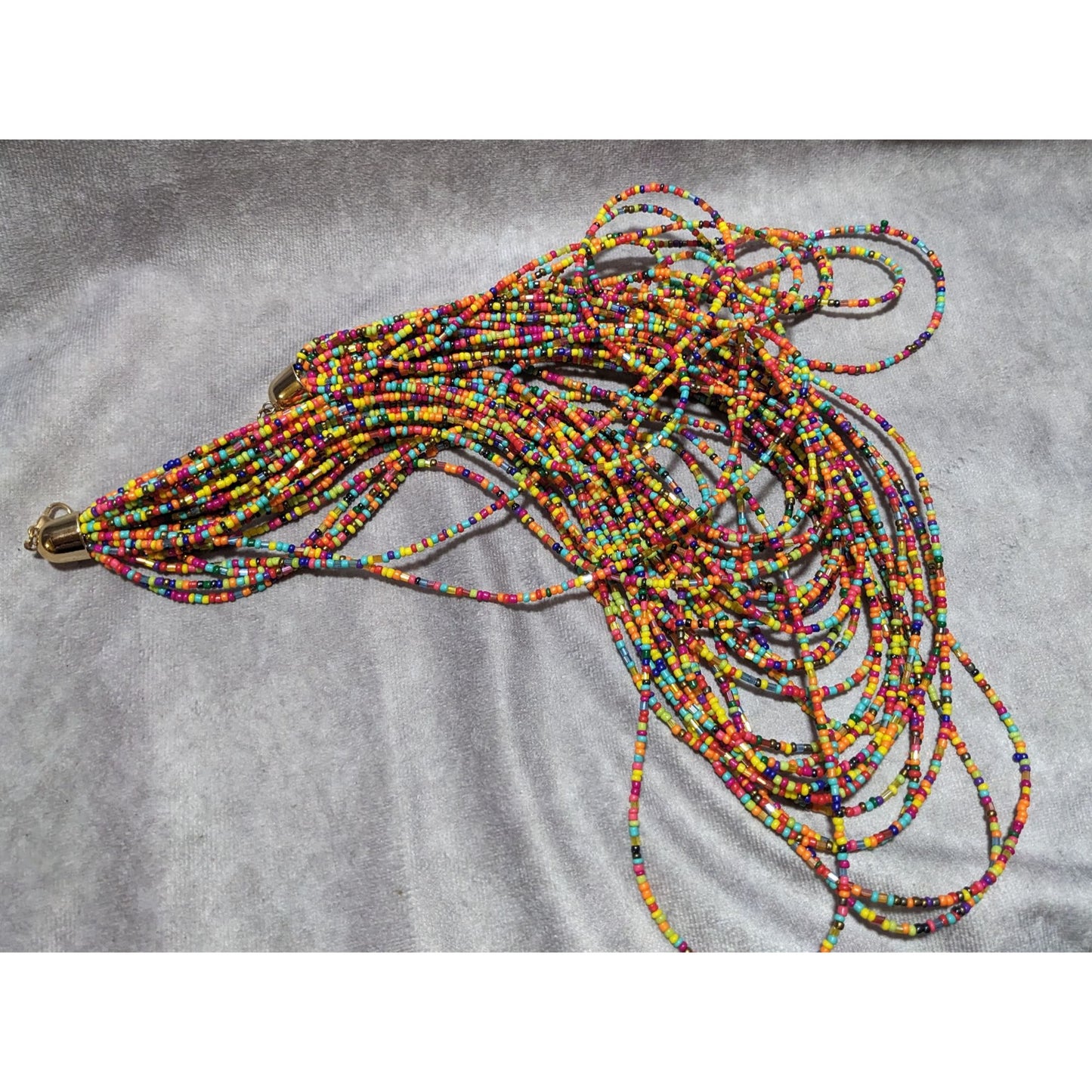 Curly Rainbow Glass Beaded Necklace