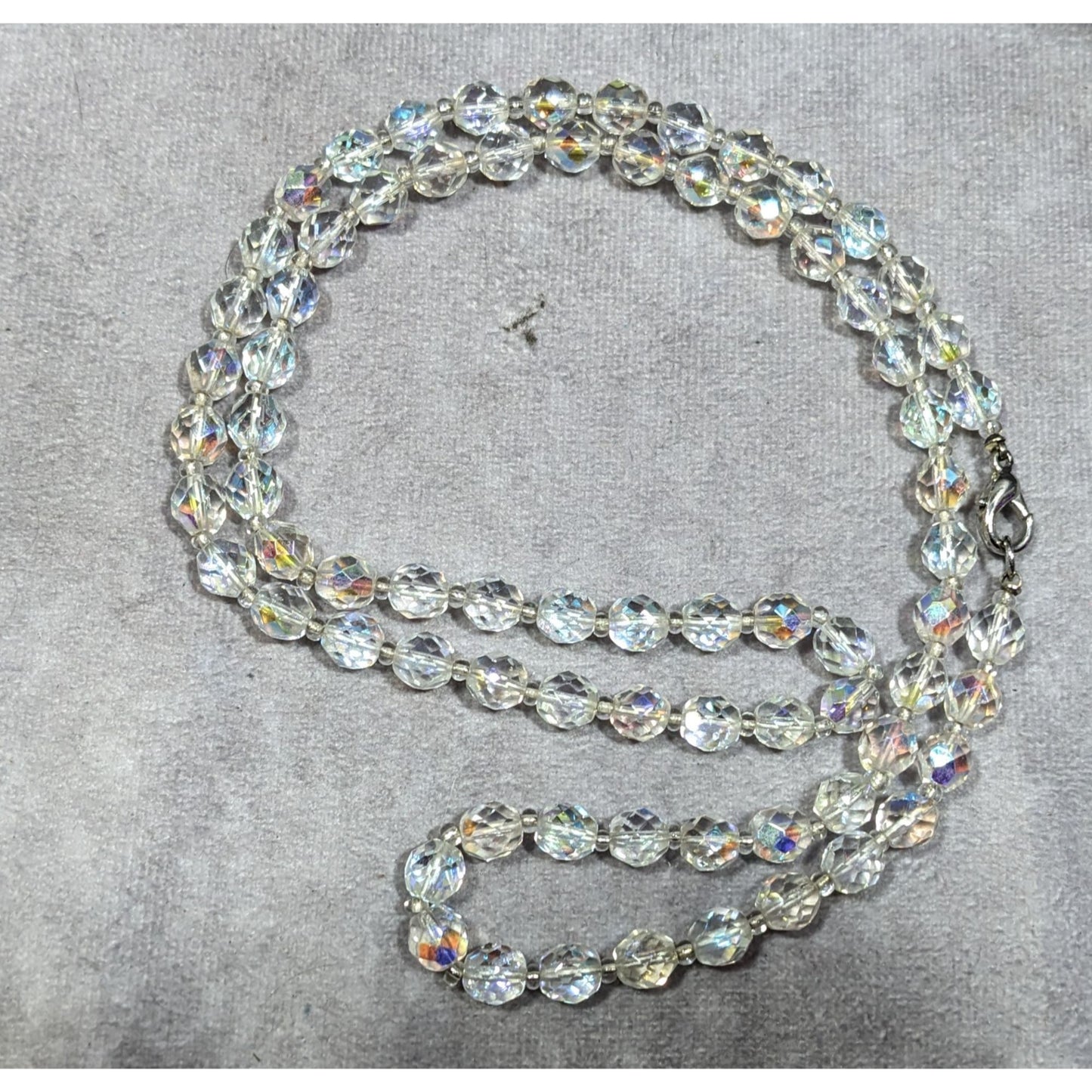 Whimsical Elegant Aurora Borealis Crystal Glass Beaded Necklace
