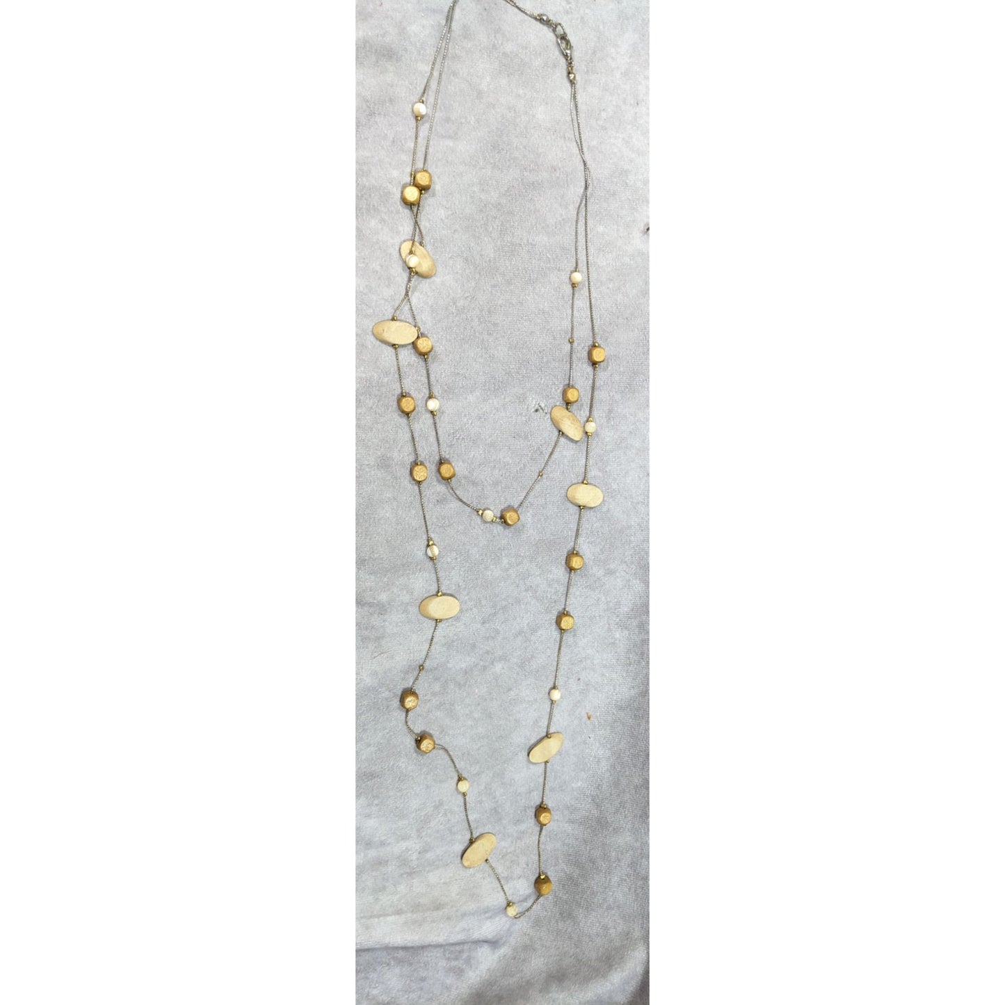 Elegant Multilayer Wood Beaded Station Necklace