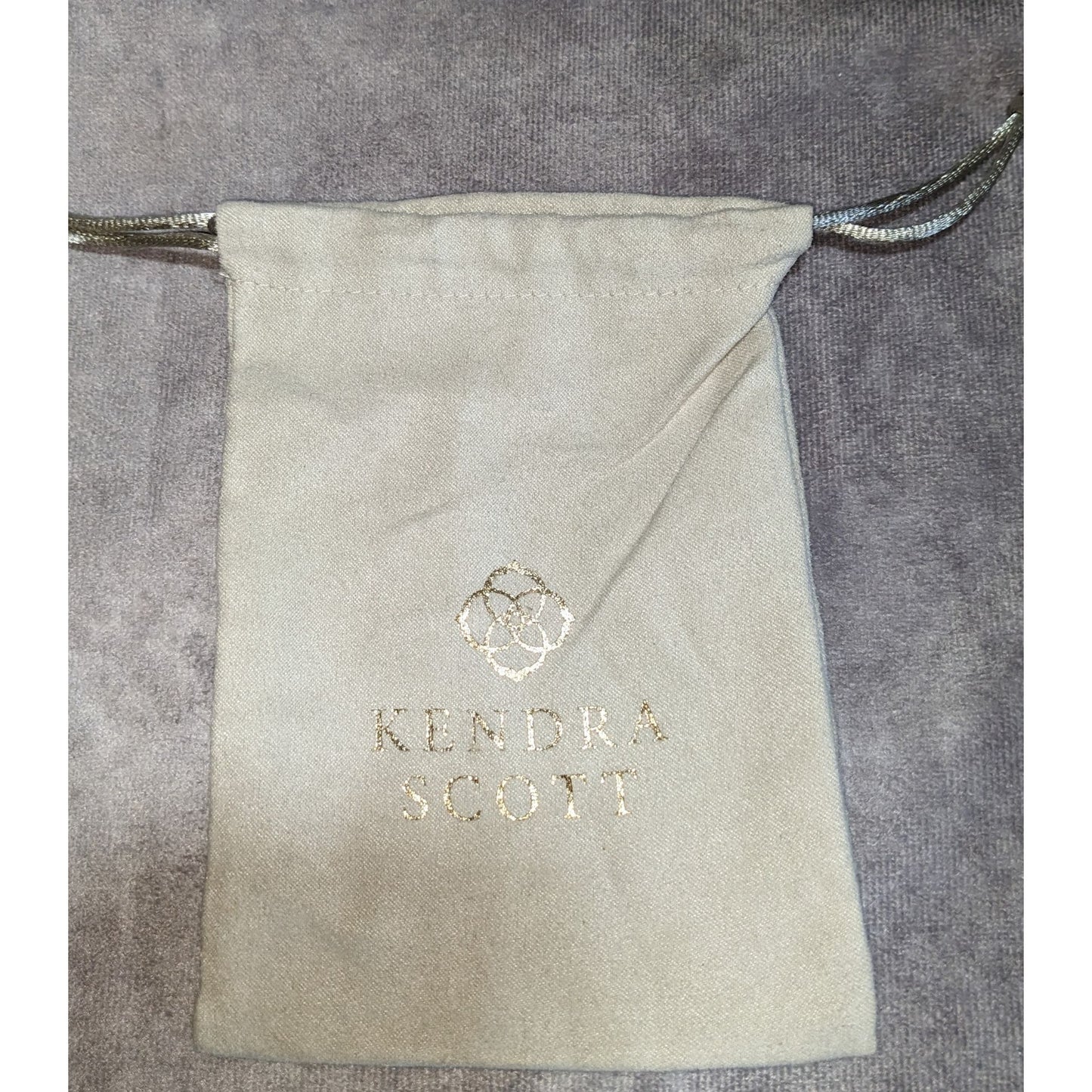 Coquette Luxe Kendra Scott Jewelry Dust Bag Drawstring Pouch Cream Gold Logo