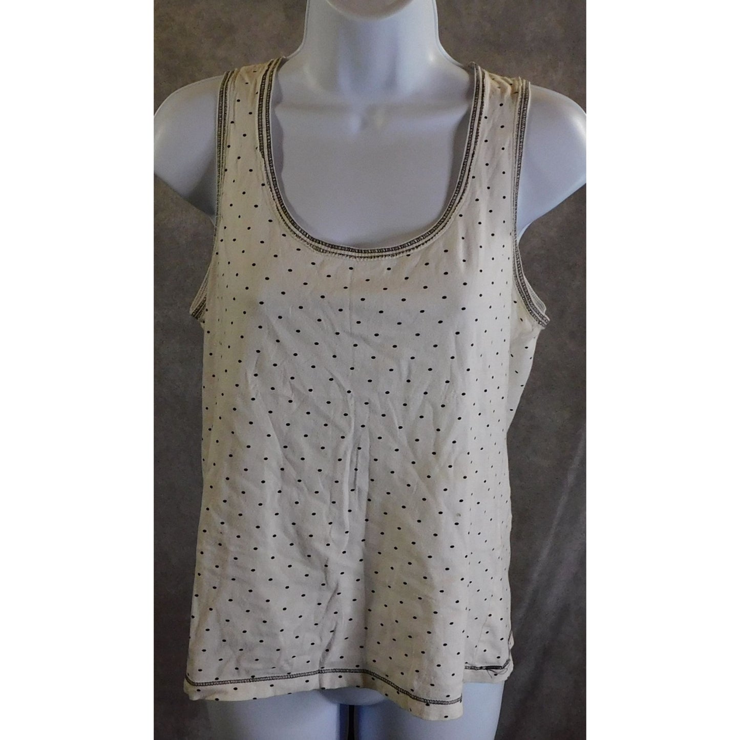H&M Casual White Tank Top With Black Spots