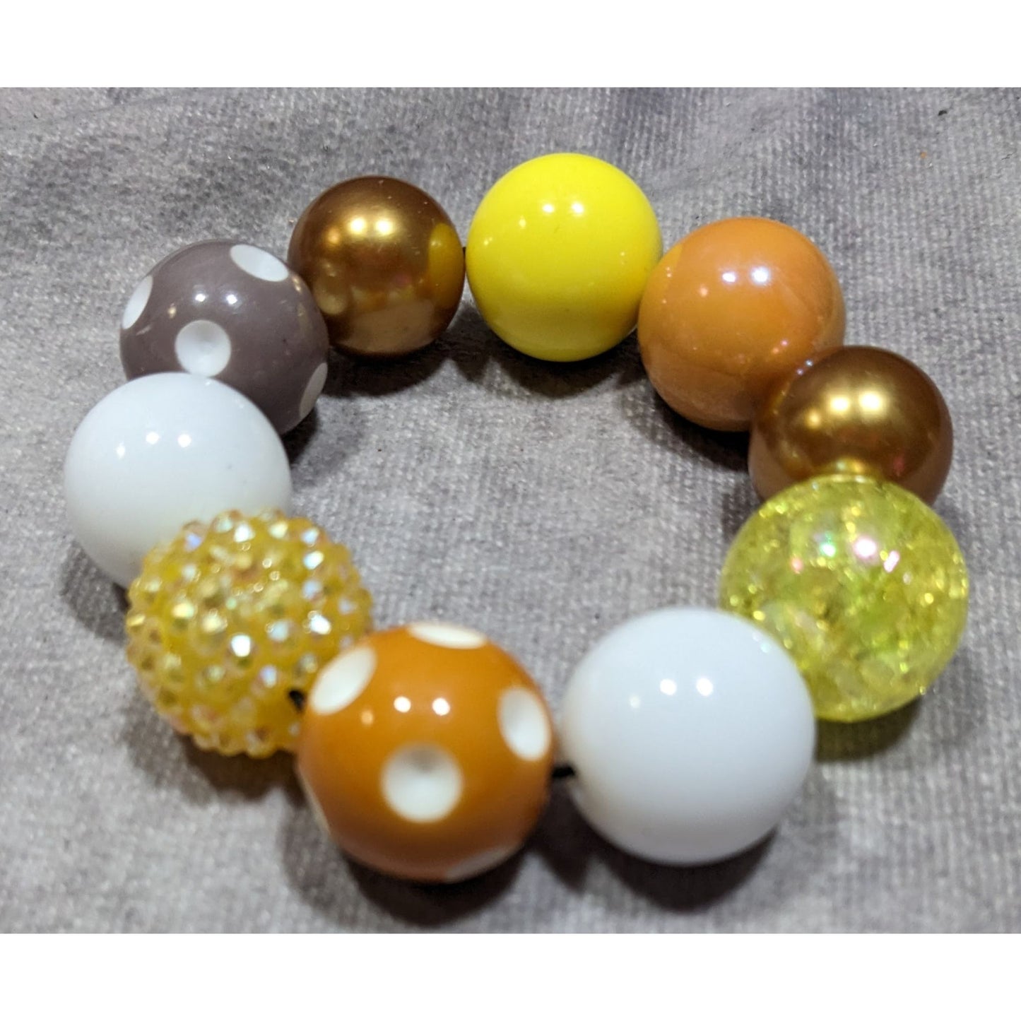 Chunky Summery Bubble Gum Beaded Stretch Bracelet