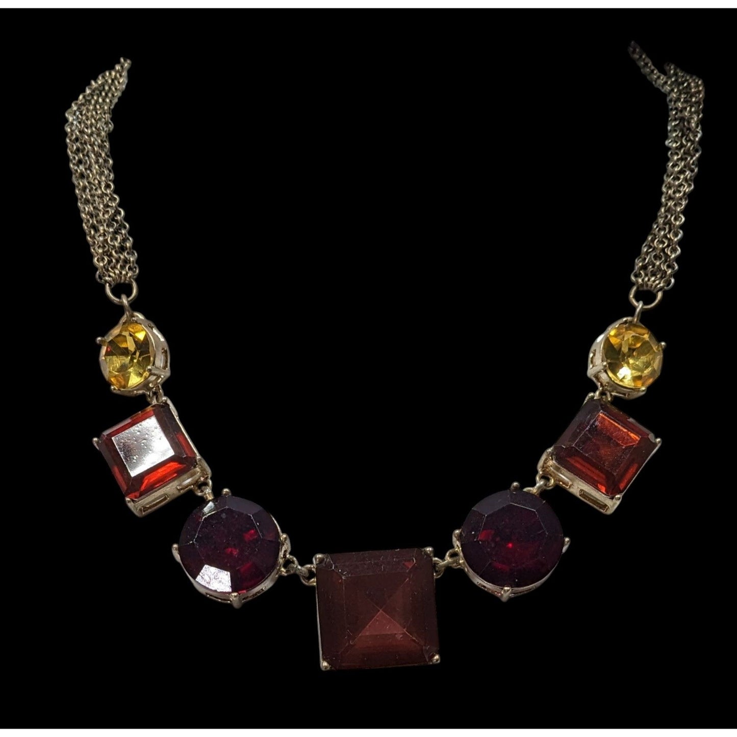 Vintage Lane Bryant Art Deco Style Gemmed Statement Necklace