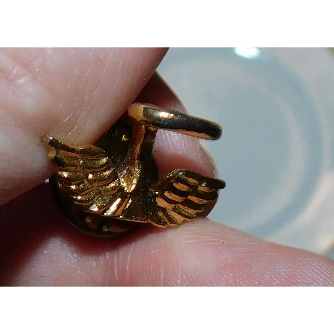 Camco Vintage Halo And Wings Pin Gold Tone