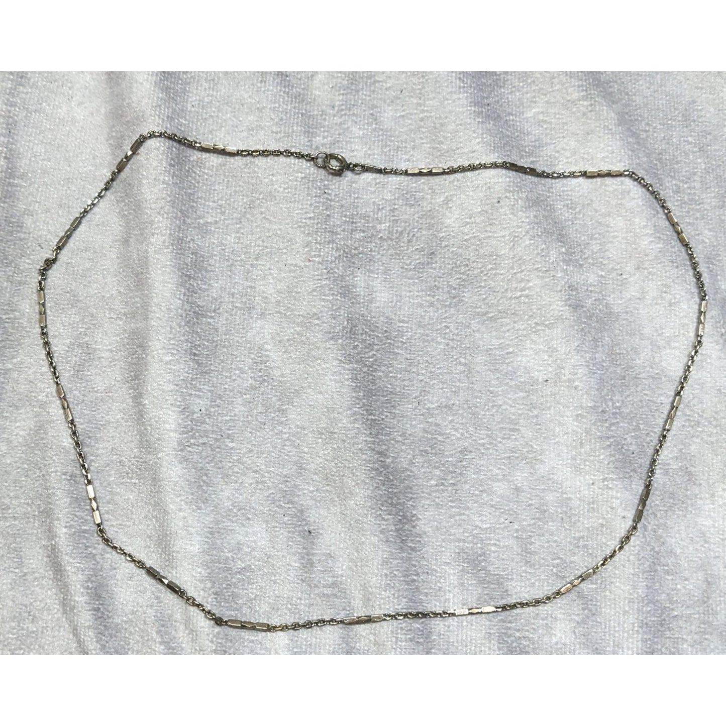 Metallic Gunmetal Tone Station Link Chain