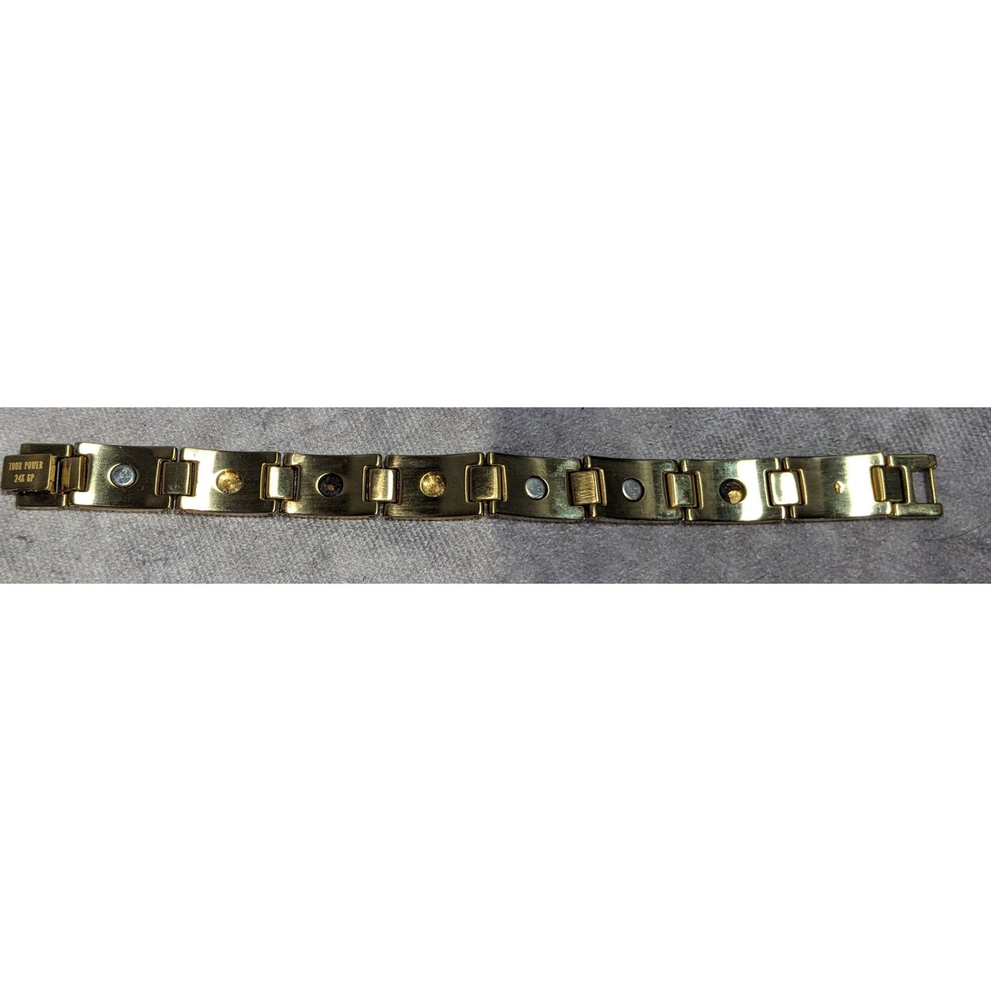 Retro PGA Golf Tour Power 24K Gold Plated Link Bracelet Sport Luxe Jewelry