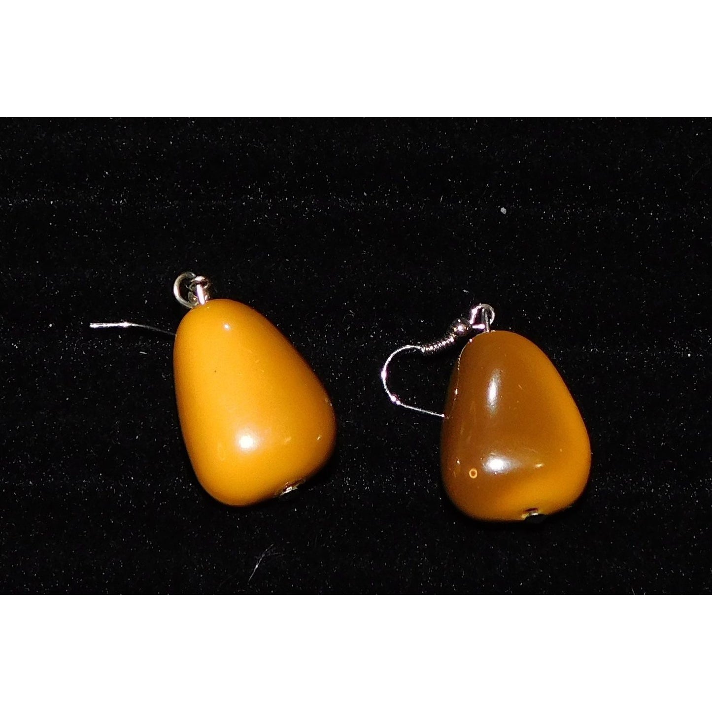Abstract Orange And Brown Mottled Drop Earrings
