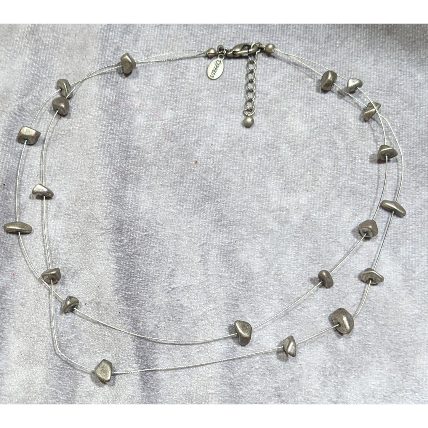Express Y2K Floating Metal Chip Layered Necklace