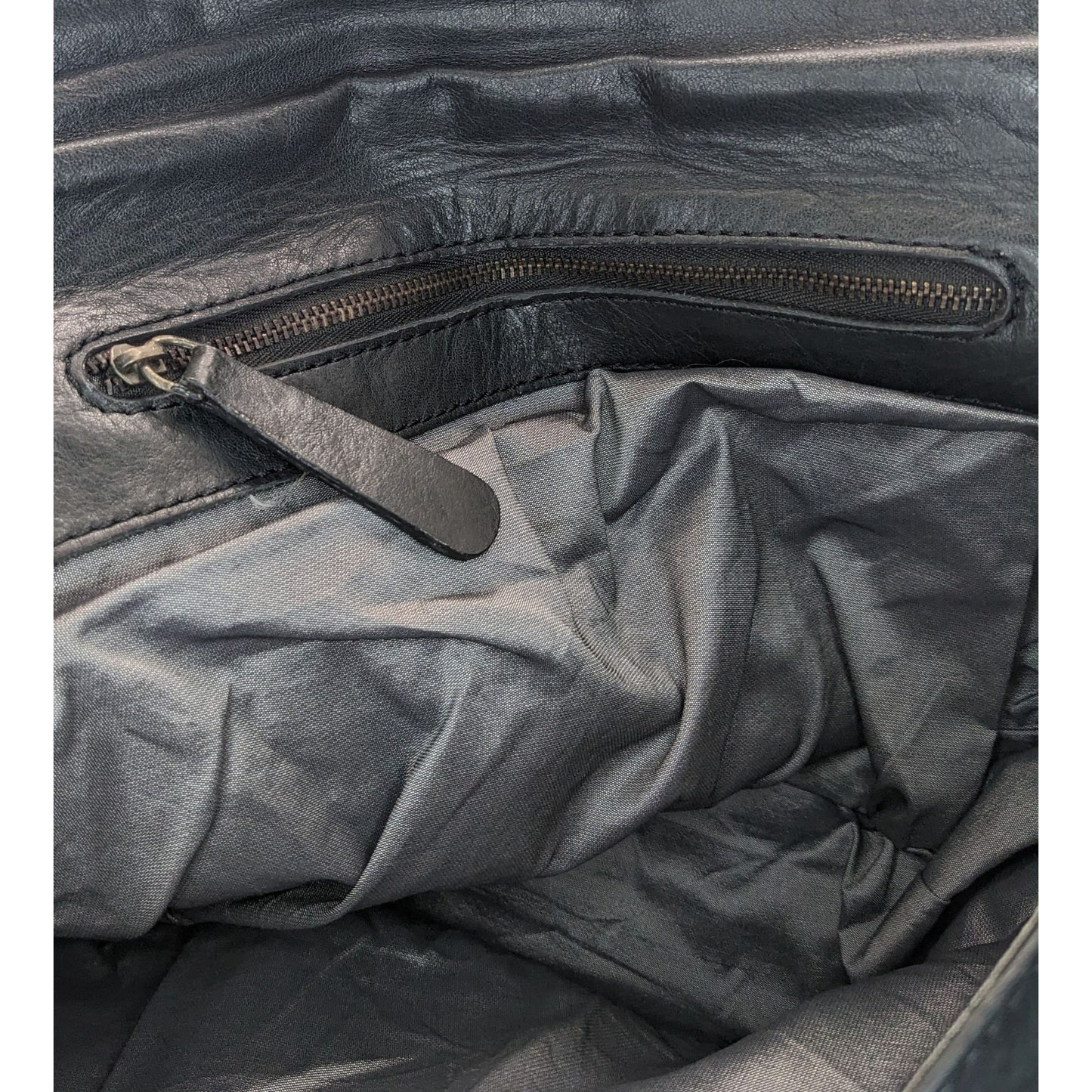 Zara Black Faux Leather Shoulder Bag With Mirrored Accents & Chain Strap