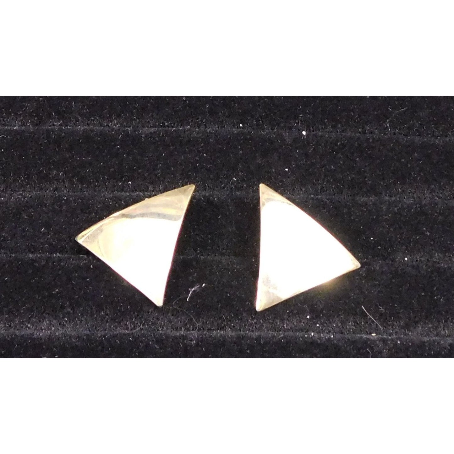 Vintage Triangle Gold Tone Clip On Metal Earrings