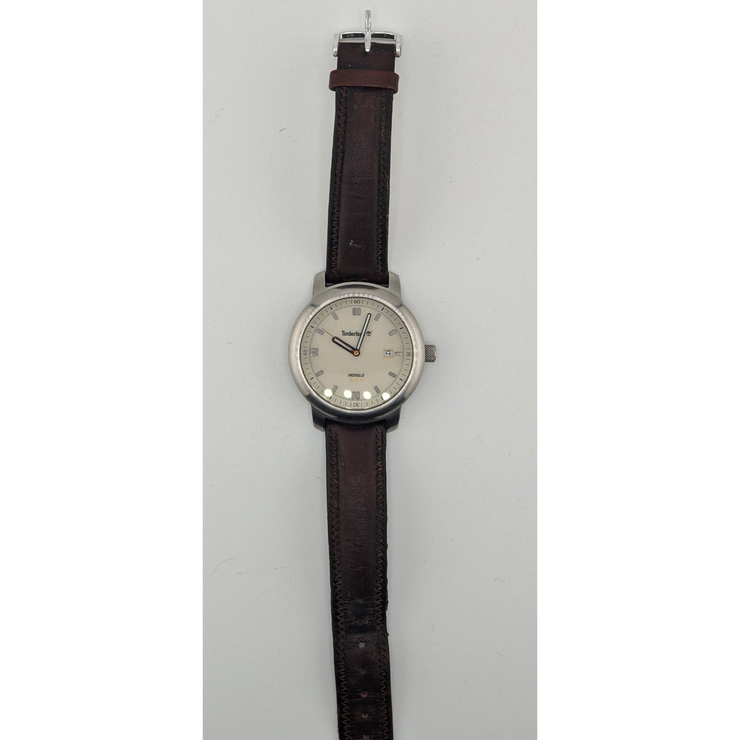 Timberland Mens Indiglo Analog Watch With Brown Leather Band