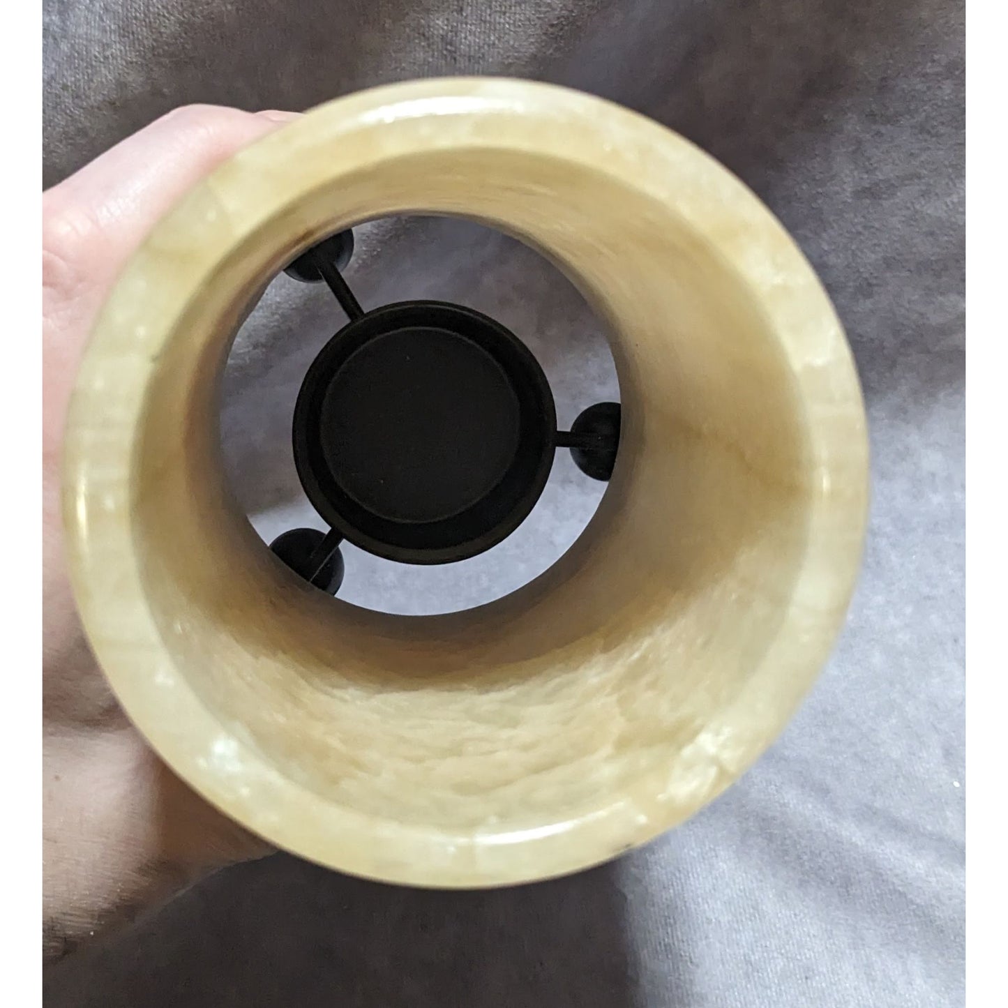 Alabaster Footed Candle Holder