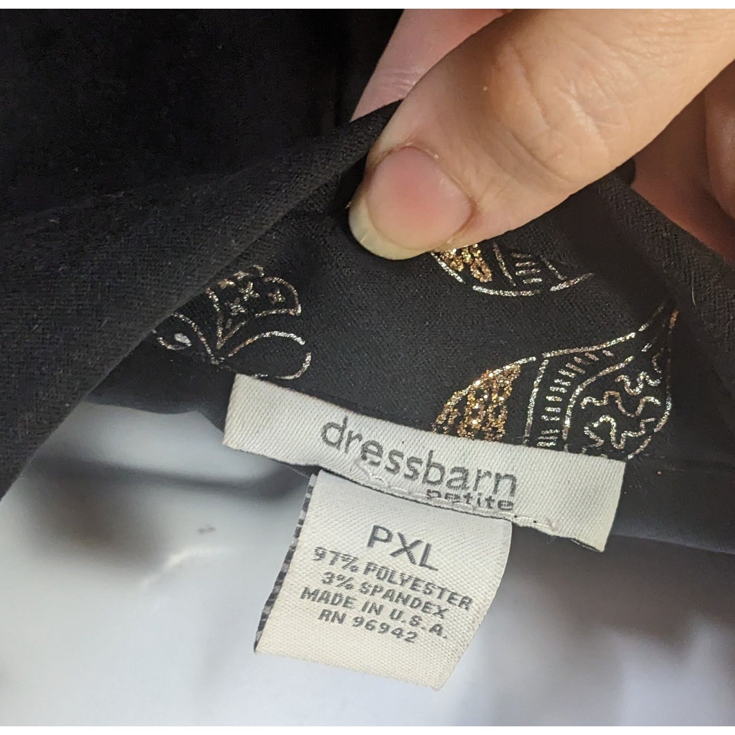 Dressbarn Black Paisley Glitter Jacket