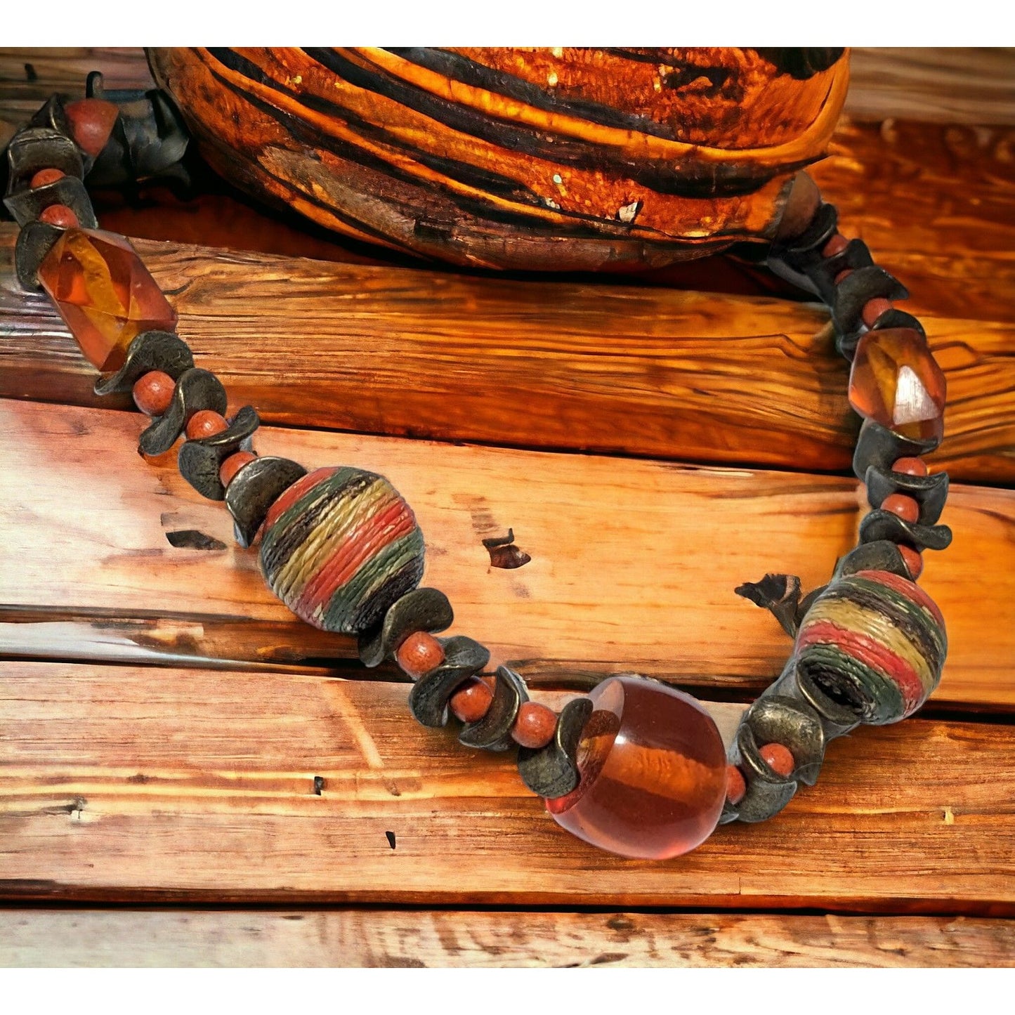 Chico's Chunky Rainbow Earth Tone Necklace