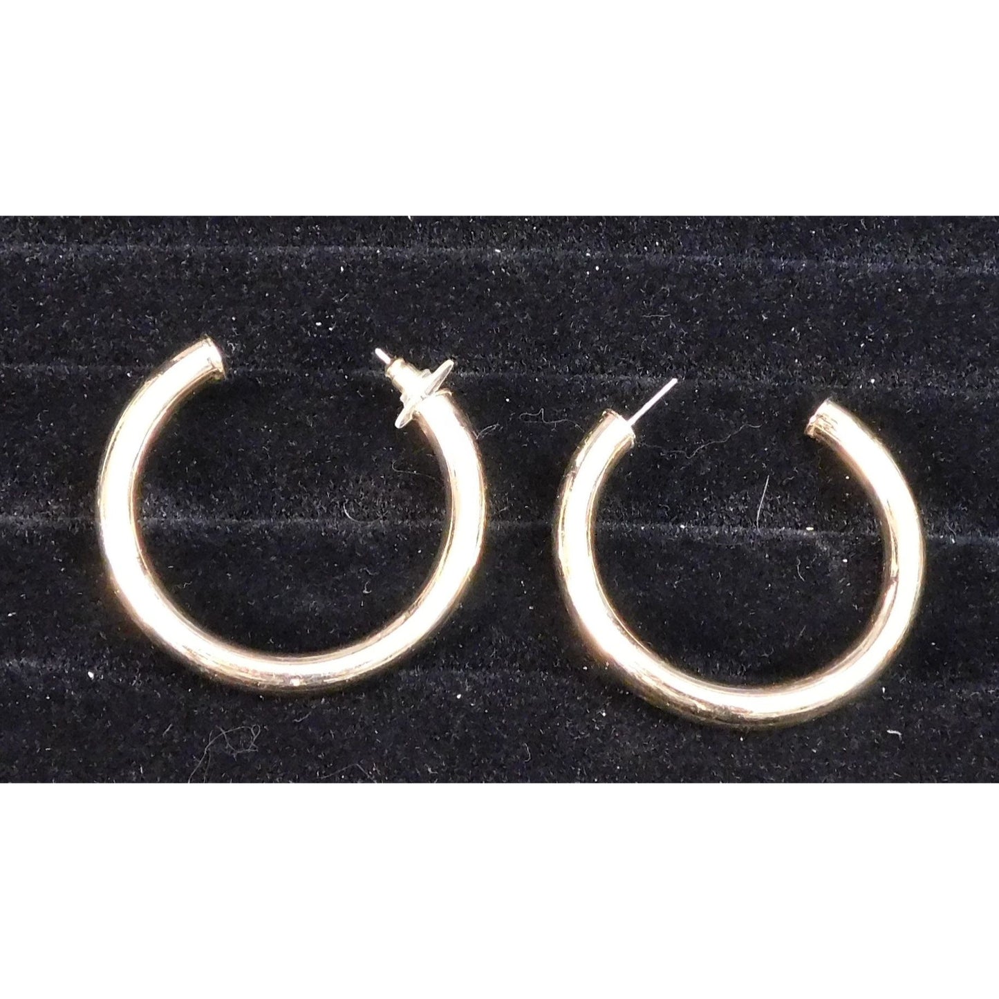 Thick Glam Gold Tone Metal Hoop Earrings