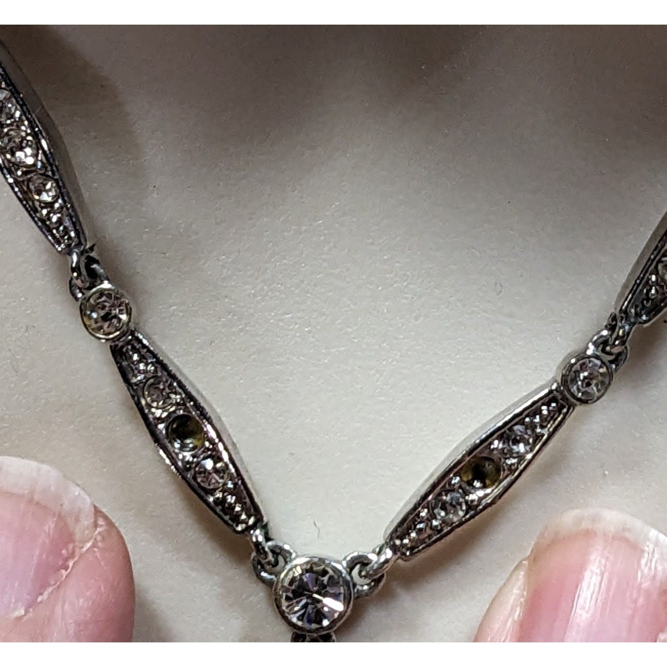 Elegant Y Necklace Silver-Tone Necklace With Crystal Accents & Faux Pearl Drop