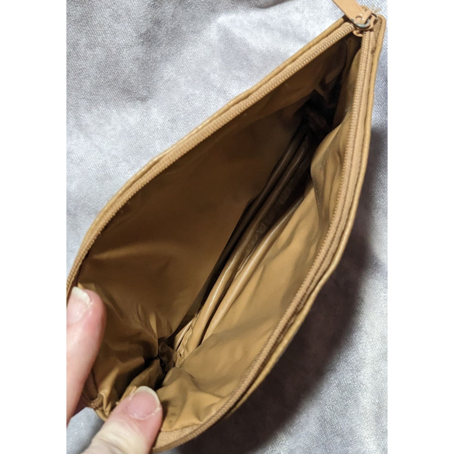 Tan Leather Toiletry Pouch