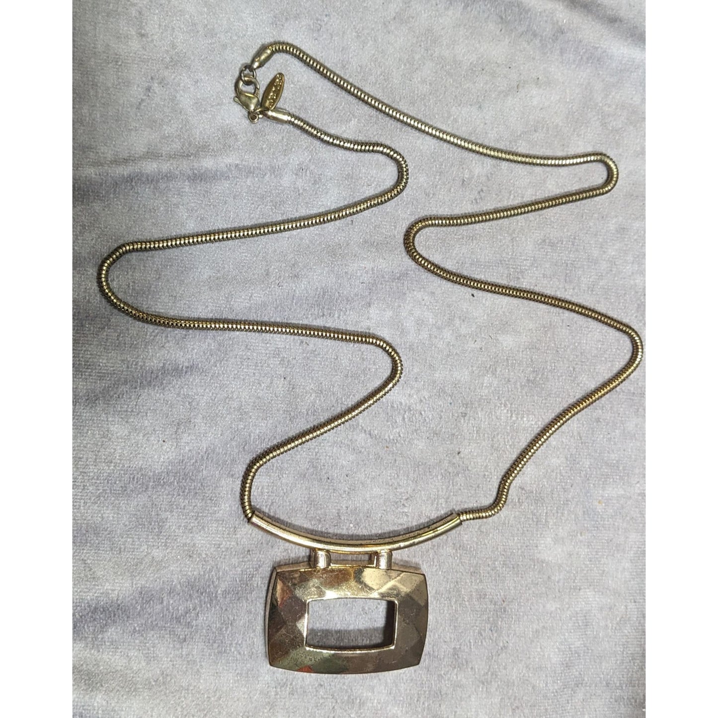 Avenue Geometric Gold Tone Pendant Statement Necklace